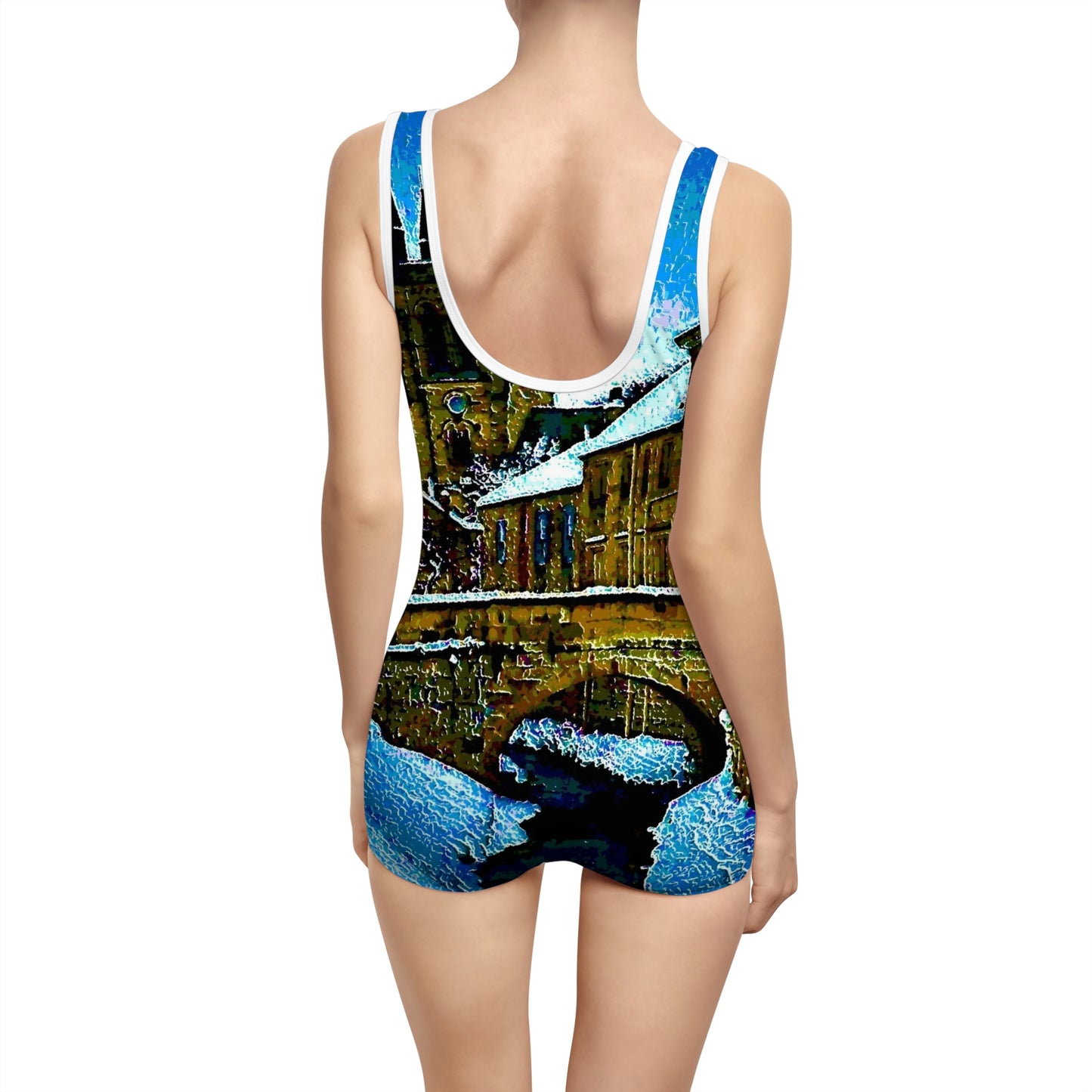Women's Vintage Swimsuit ... Walikng The Streets & Alleys ... 'Strolling The Canals ... '  ... Original Works  ...
