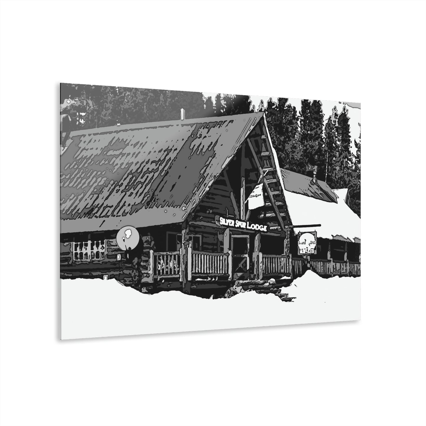 Acrylic Prints (French Cleat Hanging) ... A Beautiful Lodge & Back-Country Outfitter In A Mountain Town ... 'Dixie, Idaho, November 2022' ... Original Works ...