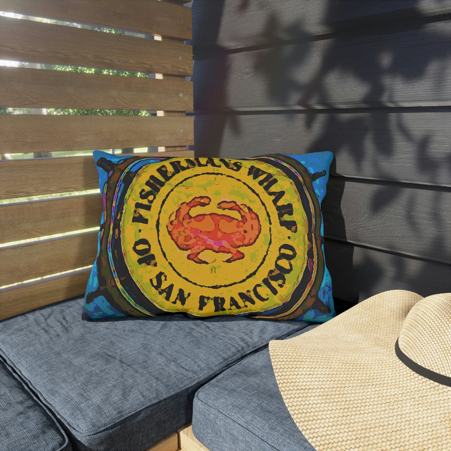Outdoor Pillows ... "No.9 Fishermen's Grotto - Fishermen's Wharf, SF, California" ... Family Archives: 1970's ... Original Works ...