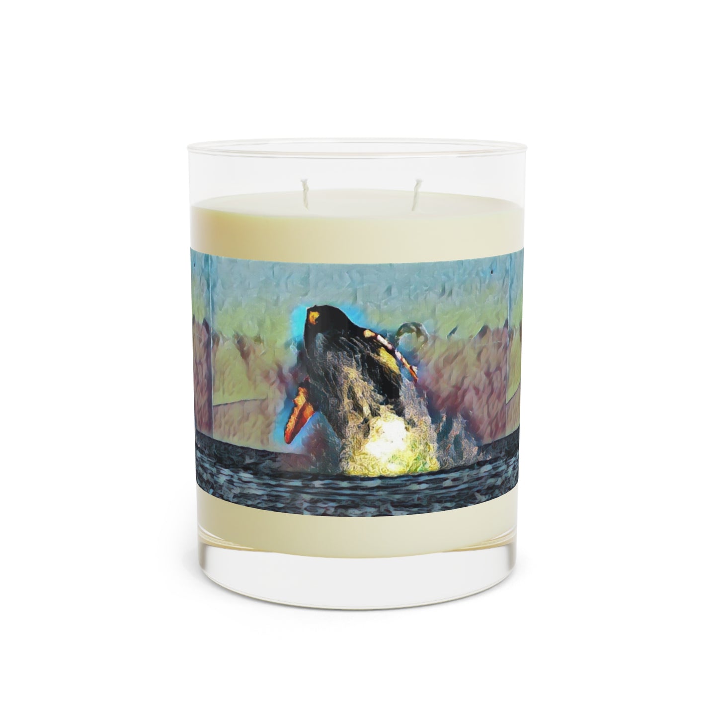 Scented Candle - Full Glass, 11oz ... An Extraordinary Humpback Breach ... 'With Explosive Energy' ... Family Archives (KPH) ... Circa: 21st Century. Maui, HI ... Original Works ...
