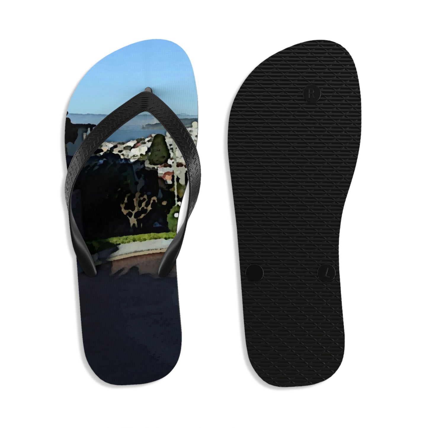 Unisex Flip-Flops  ... "Lombard Street San Francisco, CA, USA" ... Family Archives 1970's ... Original Works ...