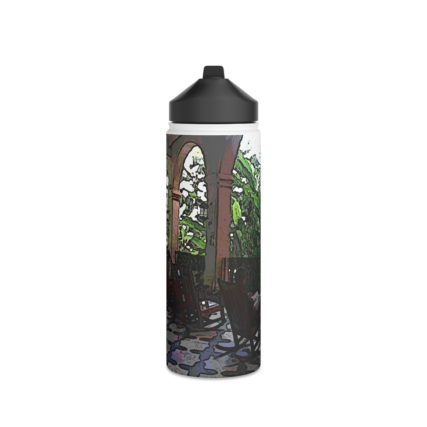 Stainless Steel Water Bottle, Standard Lid ... Lanai & Rocking Chairs At: 'The Pink Palace' ... The Royal Hawai'ian ... Honolulu, HI ... '27Oct2014' ... Original Works ...