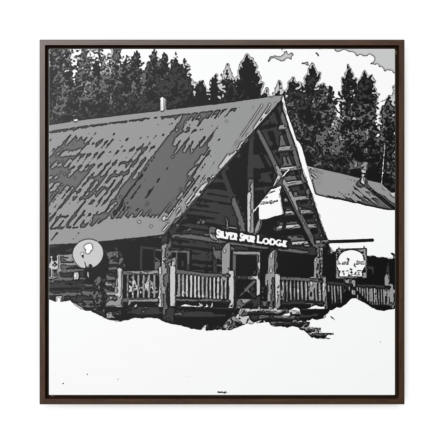 Gallery Canvas Wraps, Square Frame ... A Beautiful Lodge & Back-Country Outfitter In A Mountain Town ... 'Dixie, Idaho, November 2022' ... Original Works ...