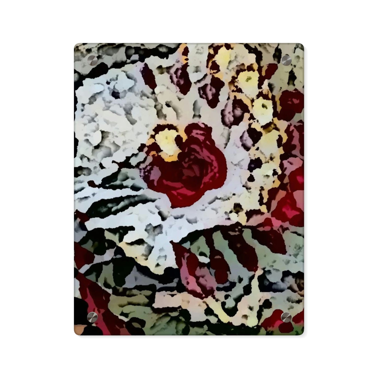 Acrylic Wall Art Panels ... "A Friendly Flower" ... Pointsettia 'Pointing' ... Original Works ... (Supplied Photograph) ...