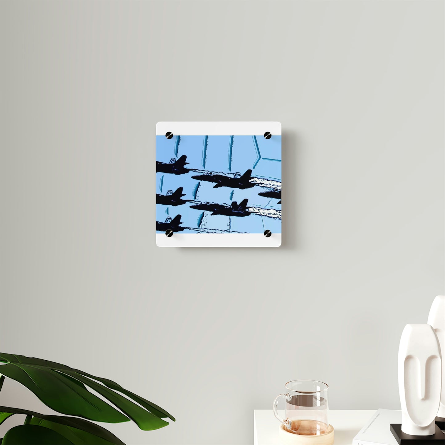 Acrylic Wall Art Panels ... Seattle Seafair ..."Blue Angels Run Over Lake Washington" ... Circa Mid 1980's ... Dr FJ Holt ... Original Works ...