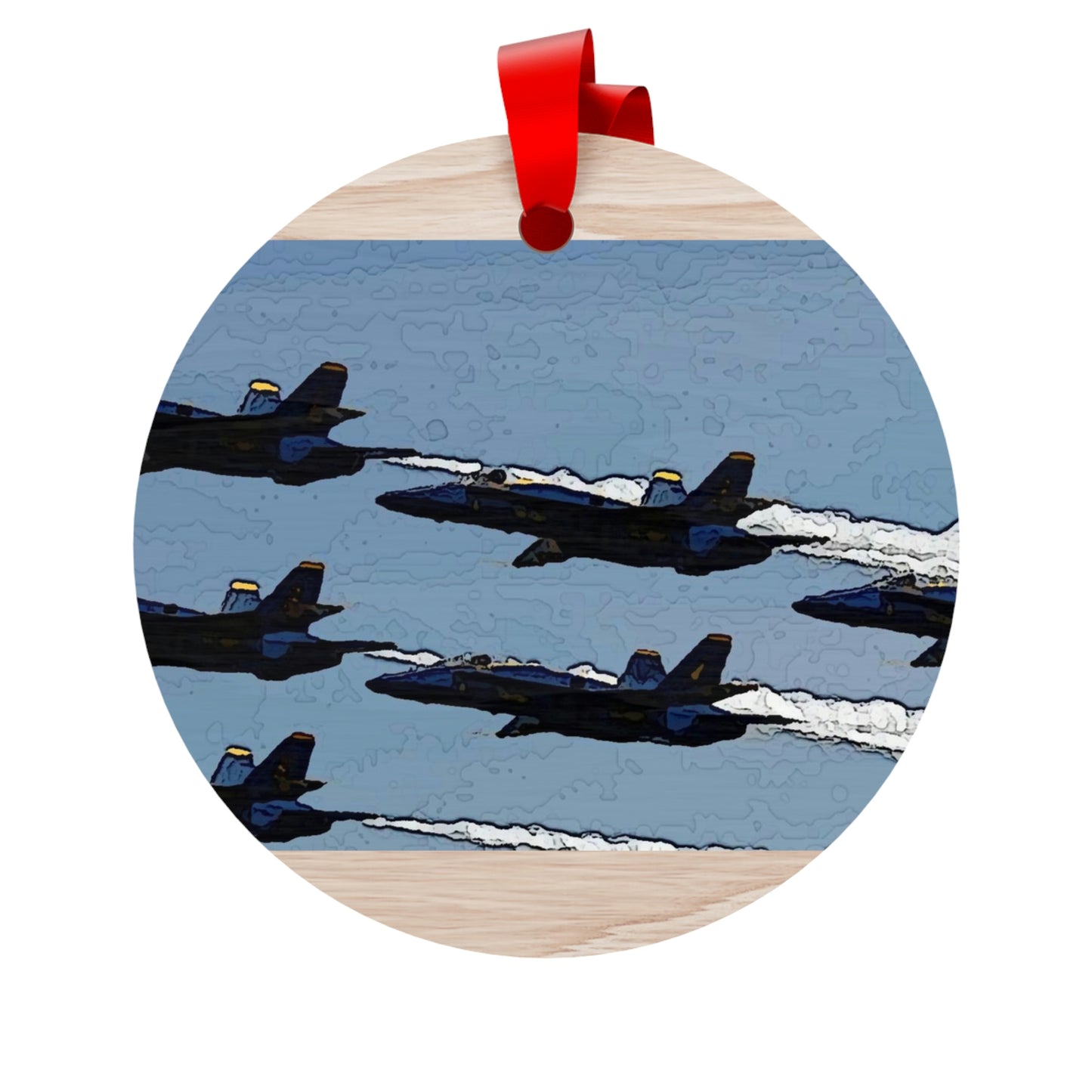Plywood Ornaments (Round, Berlin) ... Seattle Seafair ..."Blue Angels Run Over Lake Washington" ... Circa Mid 1980's ... Dr FJ Holt ... Original Works ...