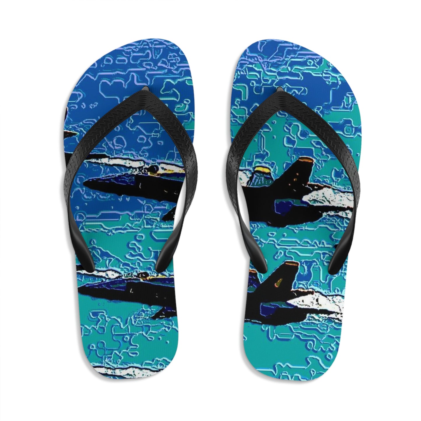 Unisex Flip-Flops ... Seattle Seafair ..."Blue Angels Run Over Lake Washington" ... Circa Mid 1980's ... Dr FJ Holt ... Original Works ...