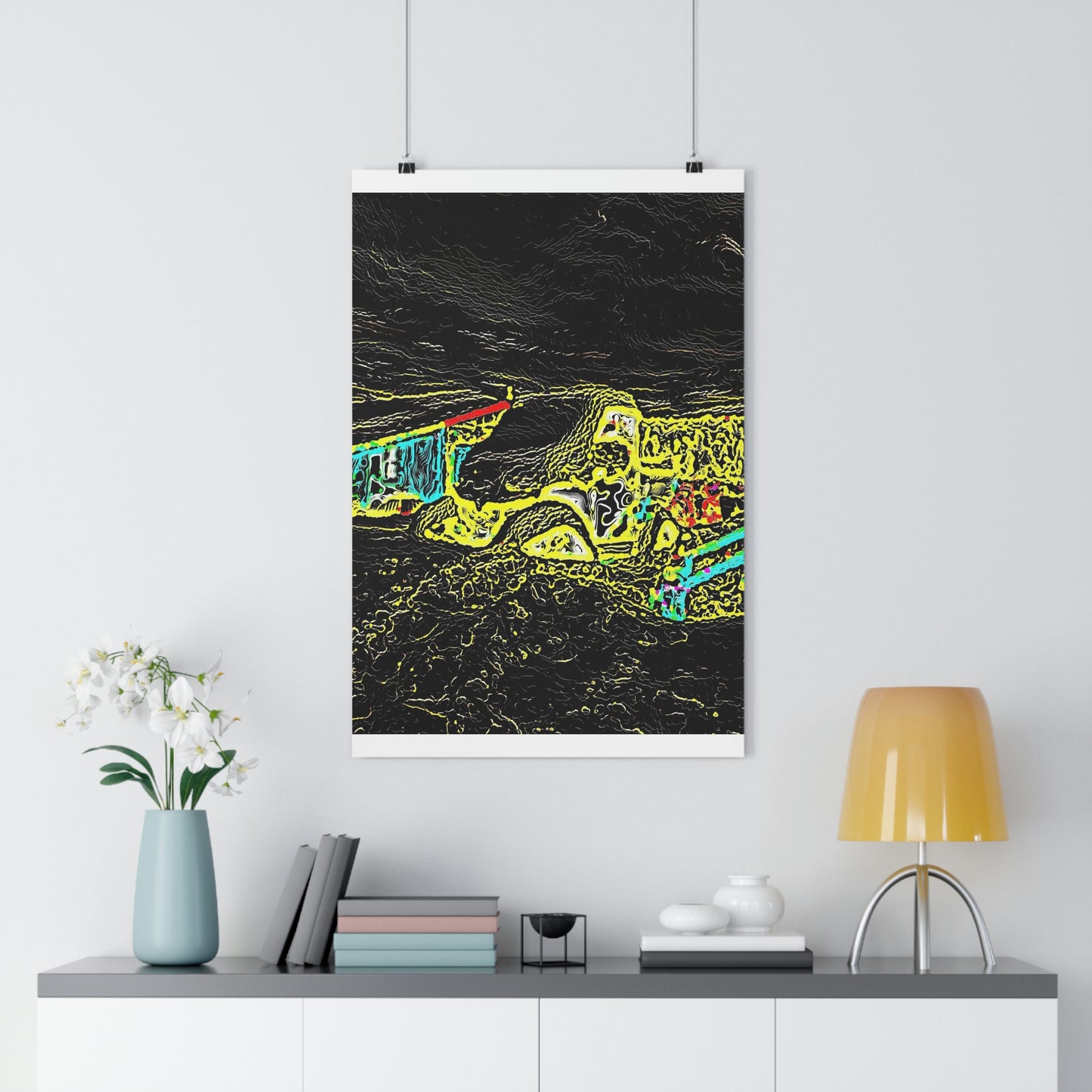Giclée Art Print ... "Snow Vehicle In Snow Storm At-Rest" ... Circa 12Mar23 ... Central Idaho ... 18-Hours Rendering Time: Original Works ...