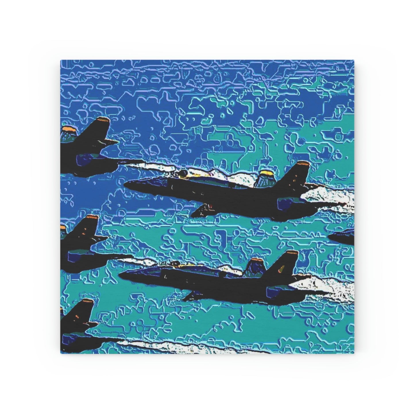 Wood Canvas ... Seattle Seafair ..."Blue Angels Run Over Lake Washington" ... Circa Mid 1980's ... Dr FJ Holt ... Original Works ...