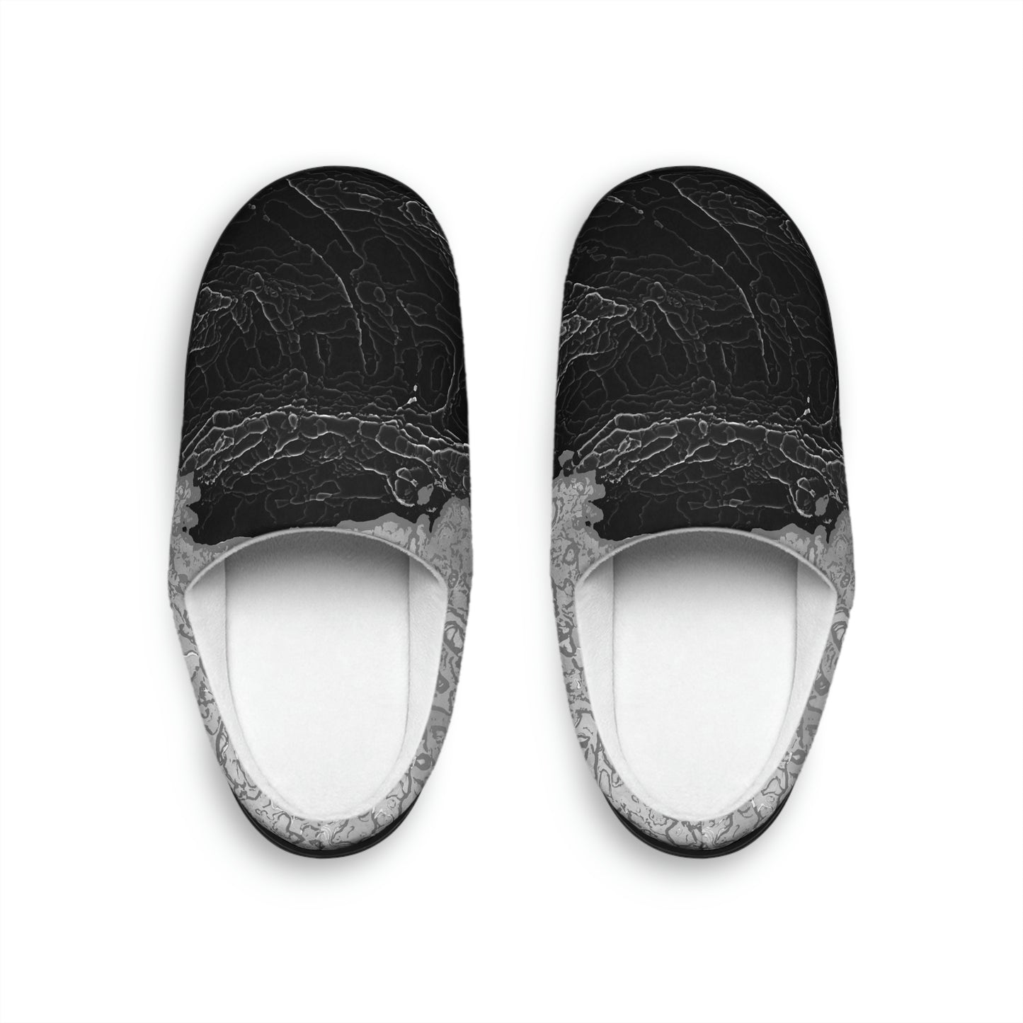 Men's Indoor Slippers ... VanGogh - Impressionsitic Winter Themes Of A Wondering Road ... "One-Step-At-A-Time" ...