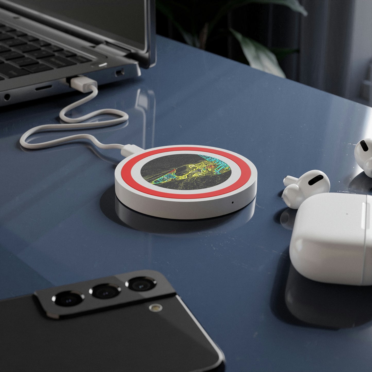 Quake Wireless Charging Pad ... "Snow Vehicle In Snow Storm At-Rest" ... Circa 12Mar23 ... Central Idaho ... 18-Hours Rendering Time: Original Works ...