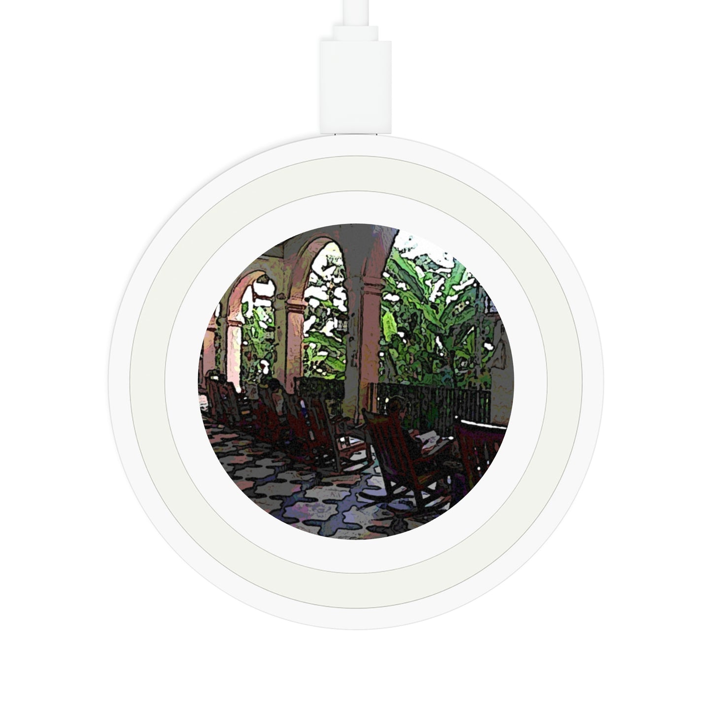 Quake Wireless Charging Pad ...  Lanai & Rocking Chairs At: 'The Pink Palace' ... The Royal Hawai'ian ... Honolulu, HI ... '27Oct2014' ... Original Works ...