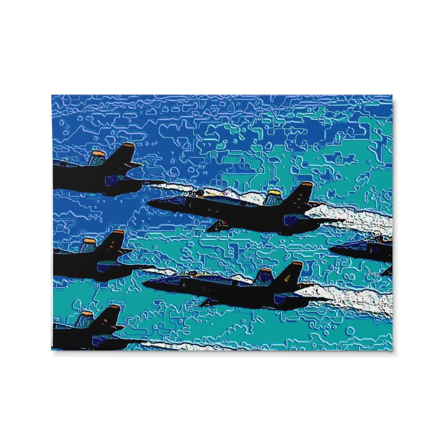 Ceramic Photo Tile ... Seattle Seafair ..."Blue Angels Run Over Lake Washington" ... Circa Mid 1980's ... Dr FJ Holt ... Original Works ...