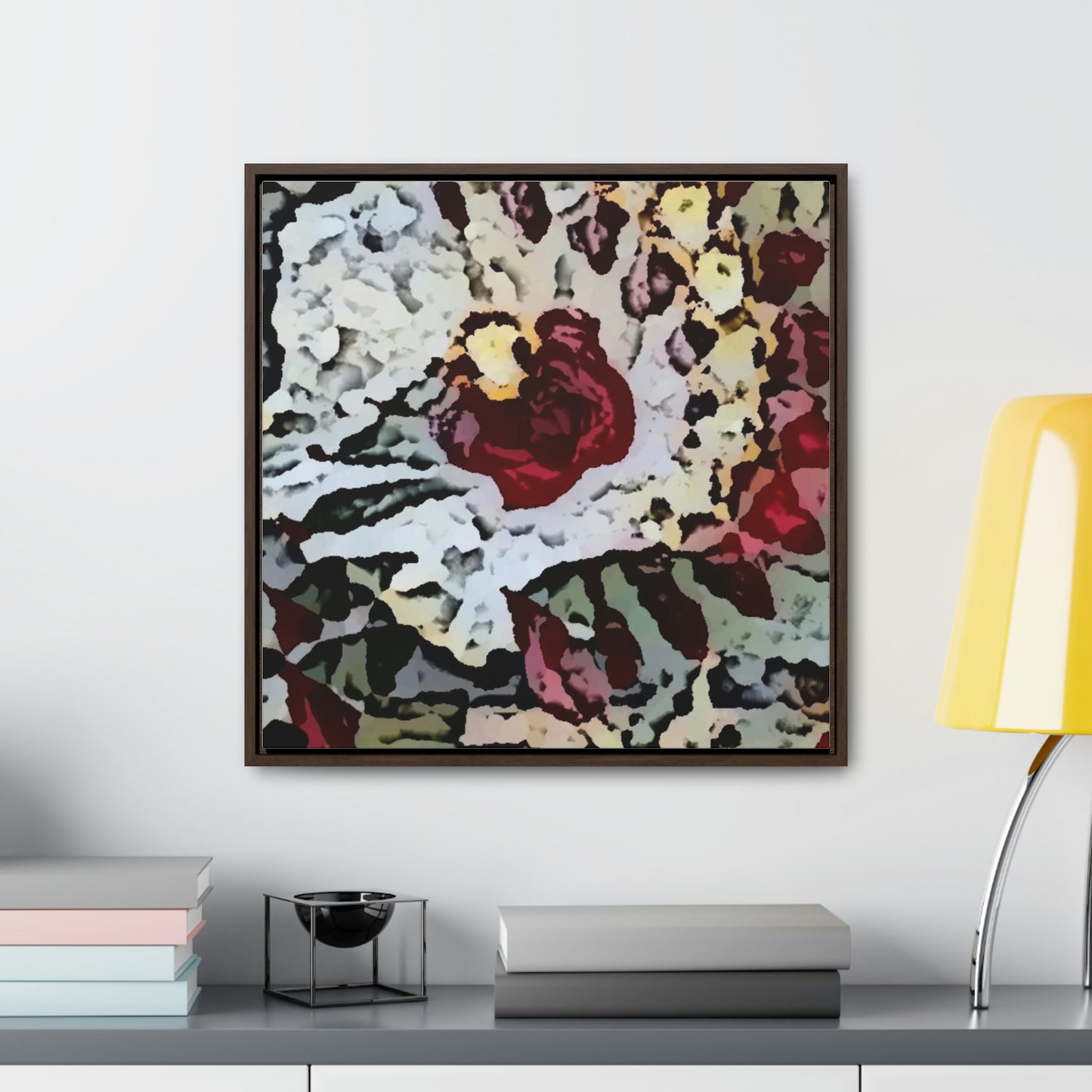 Gallery Canvas Wraps, Square Frame ... "A Friendly Flower" ... Pointsettia 'Pointing' ... Original Works ... (Supplied Photograph) ...