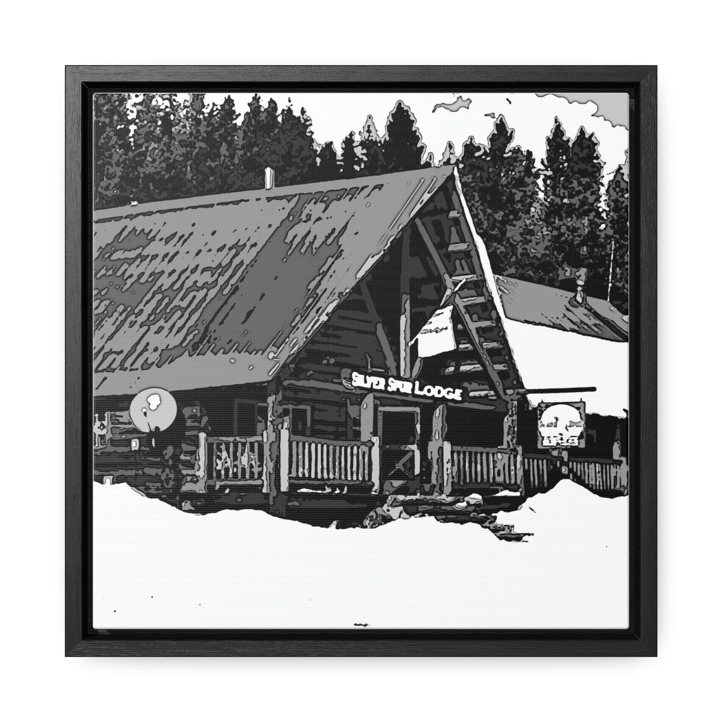 Gallery Canvas Wraps, Square Frame ... A Beautiful Lodge & Back-Country Outfitter In A Mountain Town ... 'Dixie, Idaho, November 2022' ... Original Works ...