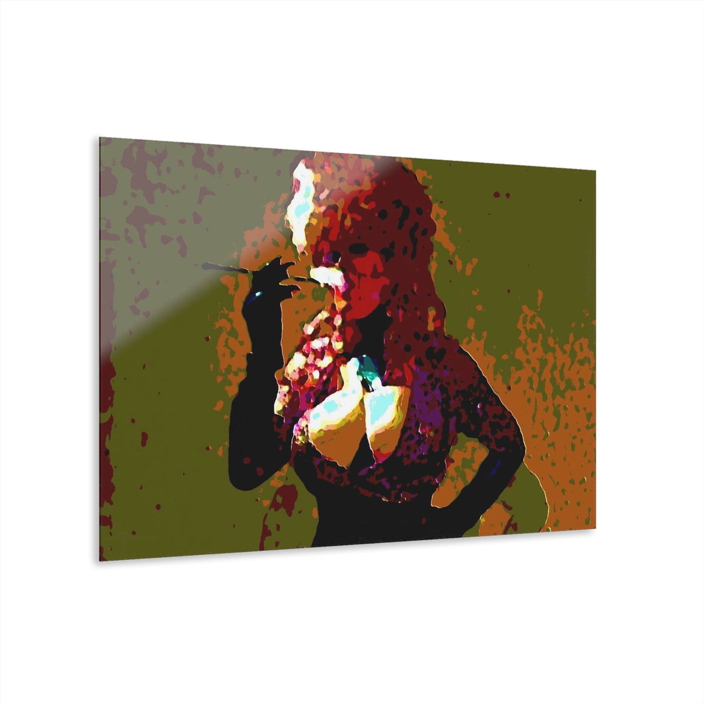 Acrylic Prints (French Cleat Hanging) ...  A Colleague Overseas ... 'Enjoying A Fag' ... Original Works ... "April Fools 2023" ... Hot-Tranny-Smoke ...