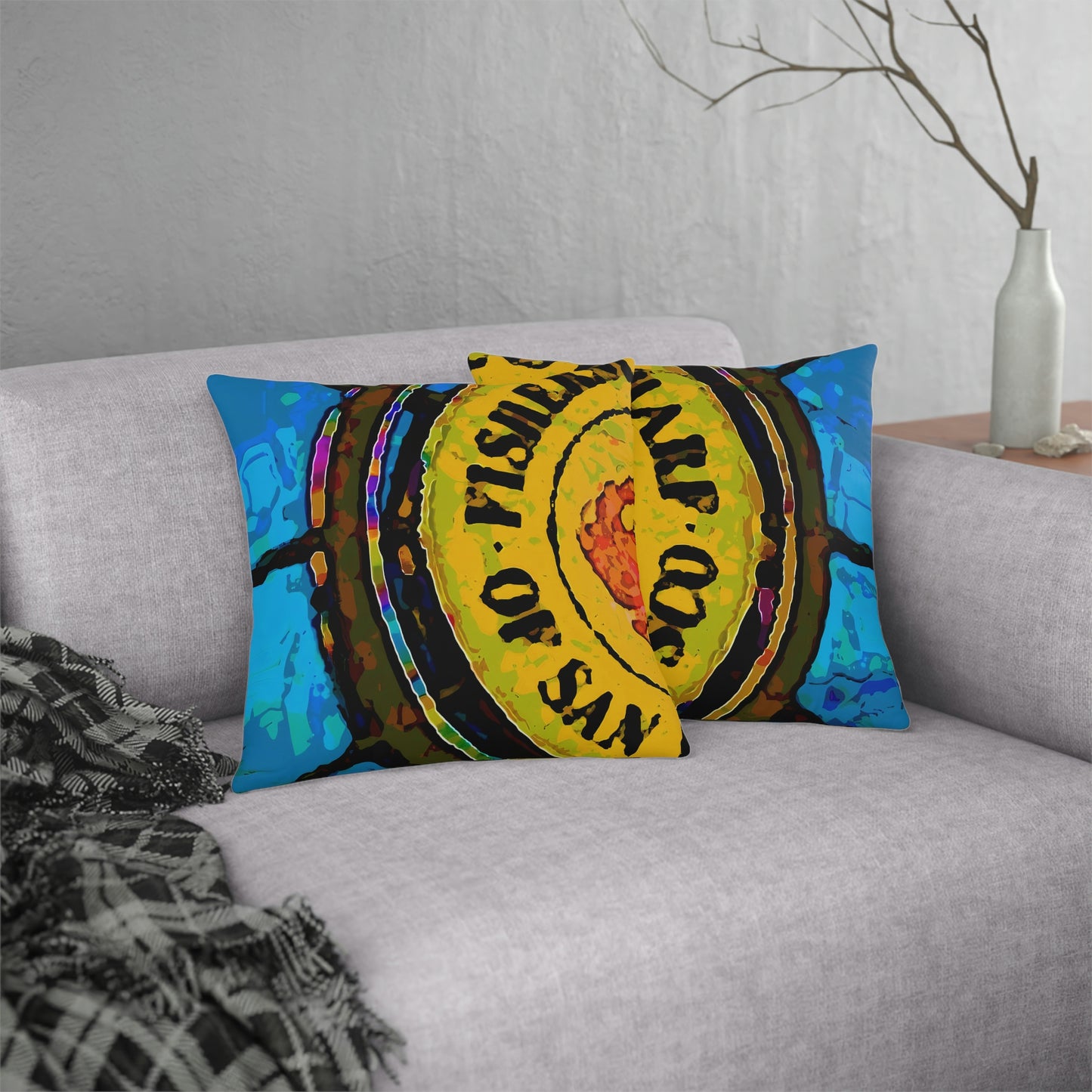Waterproof Pillows ... "No.9 Fishermen's Grotto - Fishermen's Wharf, SF, California" ... Family Archives: 1970's ... Original Works ...