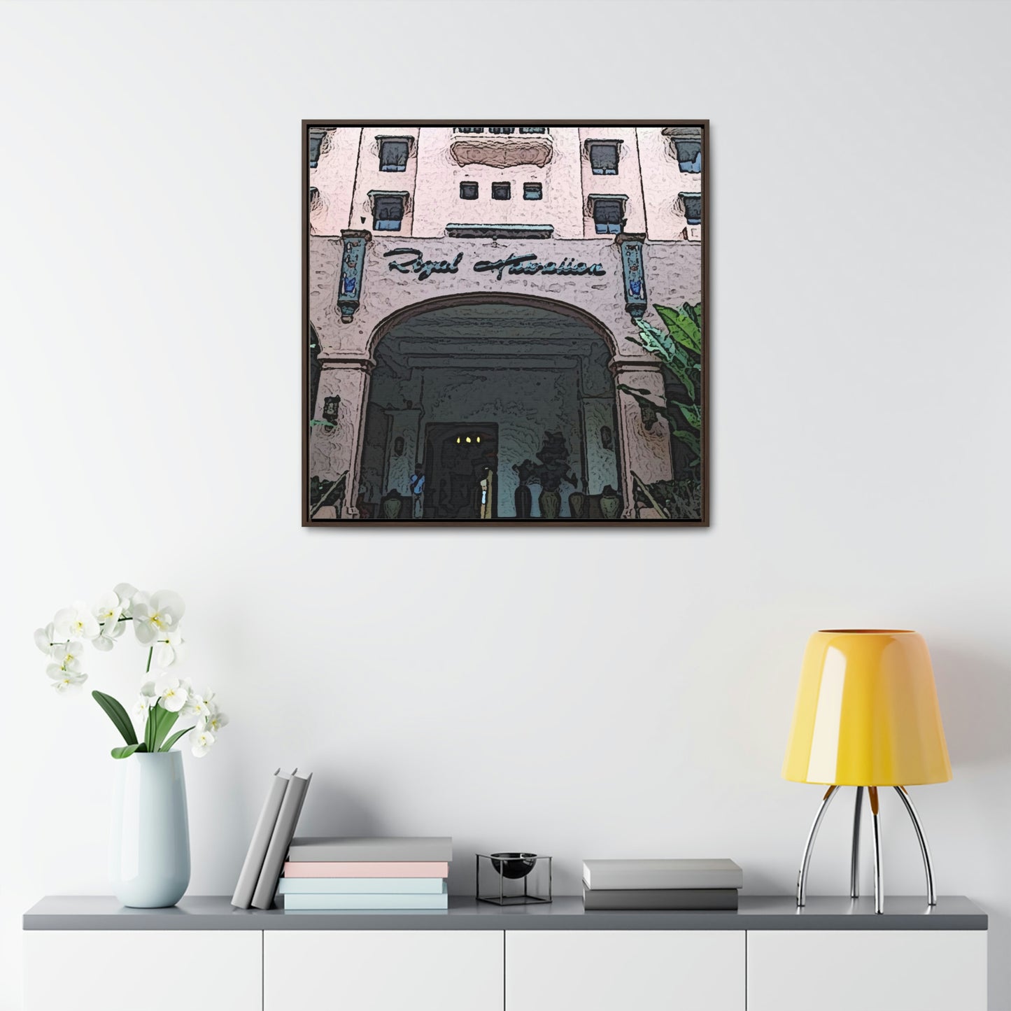 Gallery Canvas Wraps, Square Frame ...  "La Grande Entree" At: 'The Pink Palace' ... The Royal Hawai'ian ... Honolulu, HI ... '27Oct2014' ... Original Works ...
