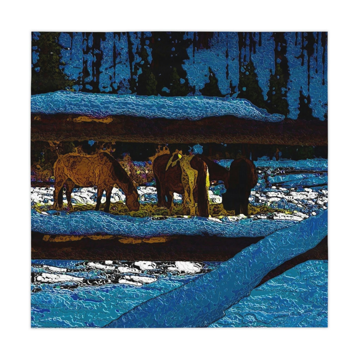 Tablecloth ...  A Horse ... A Saddle ...  Foraging Through The Snow ...  An_Asses 'Cry' ... Central Idaho, November 2022 ...  Original Works ..