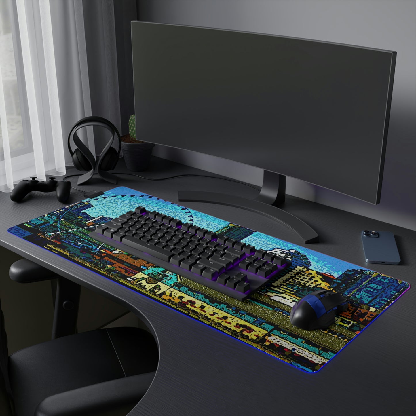 LED Gaming Mouse Pad ... That Classic Wheel ... 'Seattle's Wheel' ... & Old Classic Waterside Vendors ...  'Family Archives' ... Original Works ...