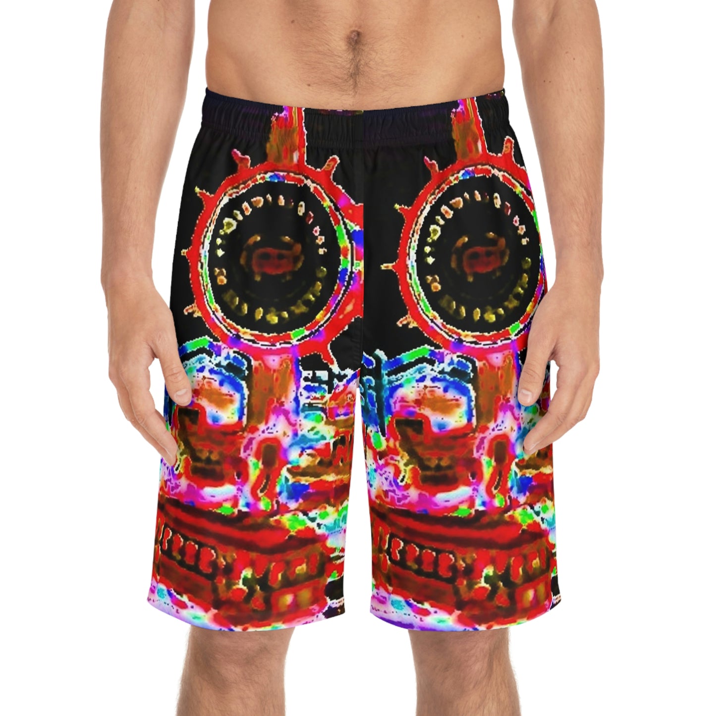 Men's Board Shorts (AOP) ... "No.9 Fishermen's Grotto - Fishermen's Wharf, SF, California" ... Family Archives: 1970's ... Original Works ...