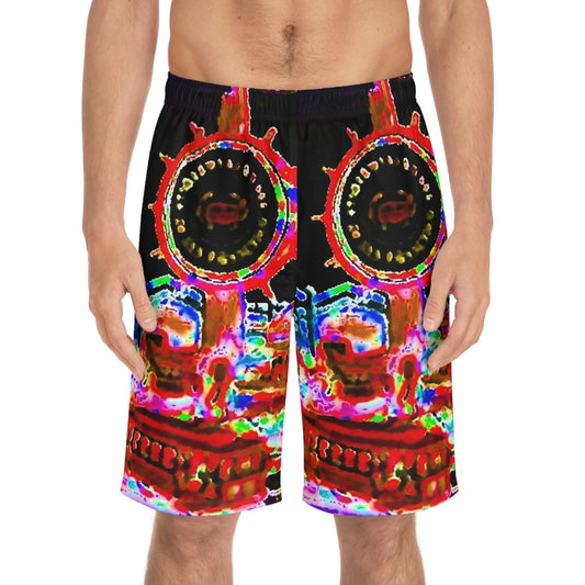 Men's Board Shorts (AOP) ... "No.9 Fishermen's Grotto - Fishermen's Wharf, SF, California" ... Family Archives: 1970's ... Original Works ...