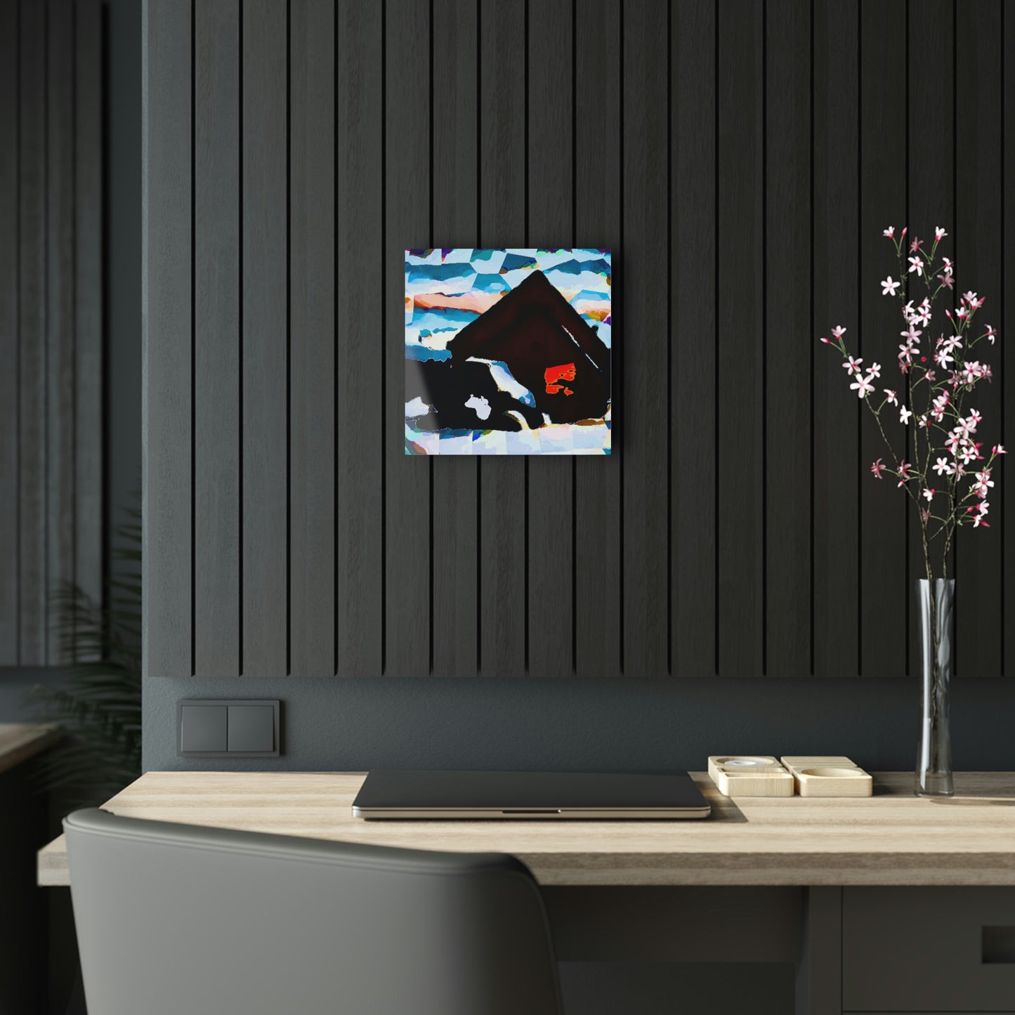 Acrylic Prints ... After An Intense Snow Storm ... 'Digging Out' ... A Vehicle & Cabin "In The Mountains" ... March 2023 ... Original Works ...