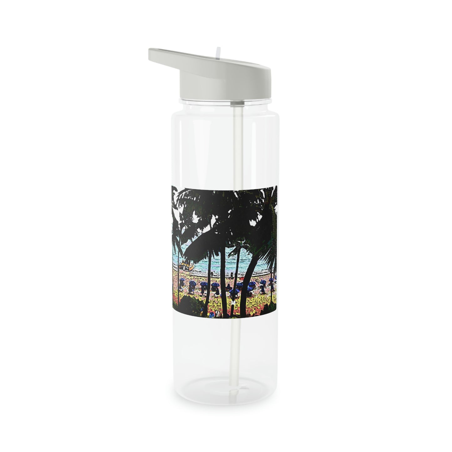 Tritan Water Bottle ... "A Beautiful Beach Amongst The Palms" ... The Outrigger Waikiki, Honolulu, Oahu ... Original Works ...