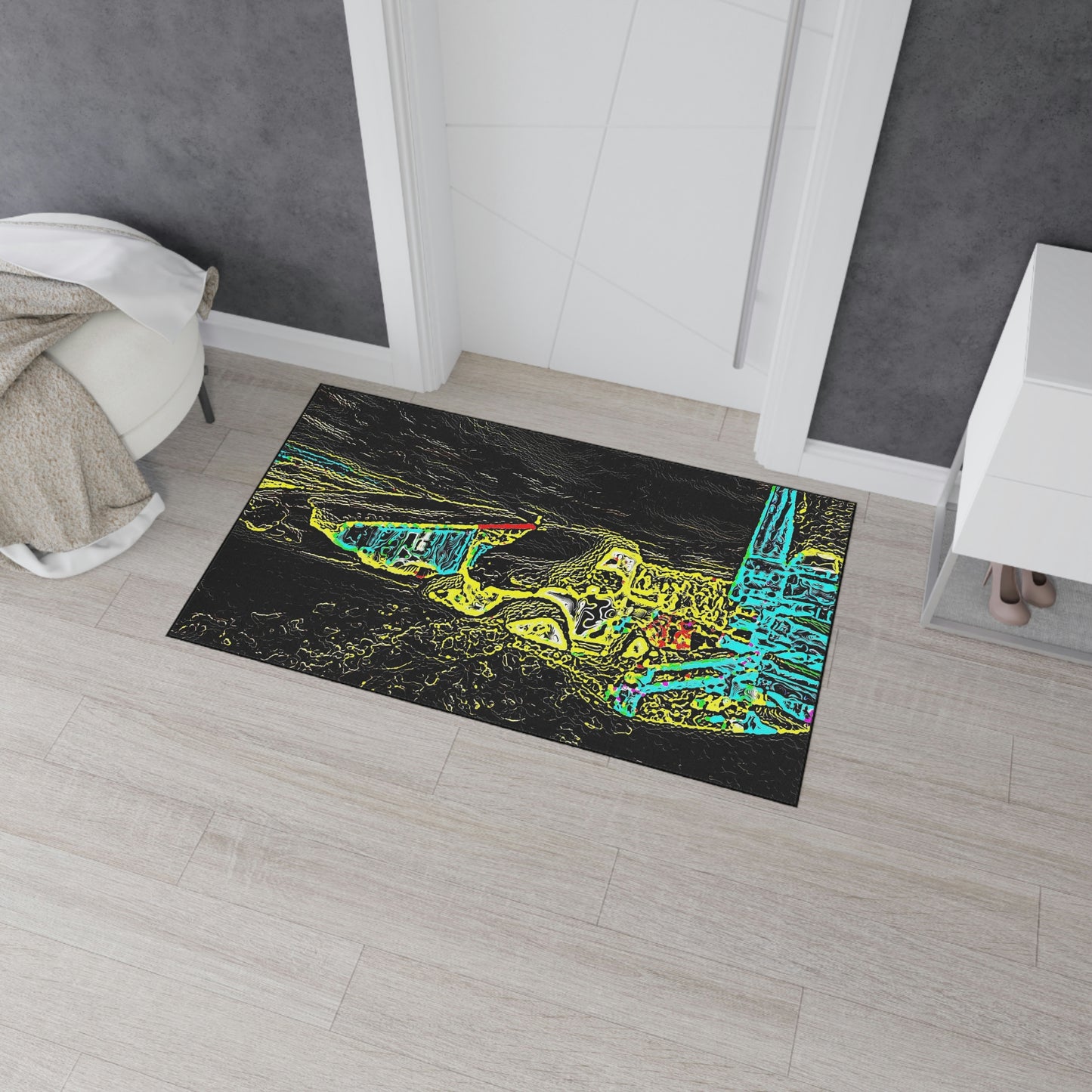 Heavy Duty Floor Mat ... "Snow Vehicle In Snow Storm At-Rest" ... Circa 12Mar23 ... Central Idaho ... 18-Hours Rendering Time: Original Works ...