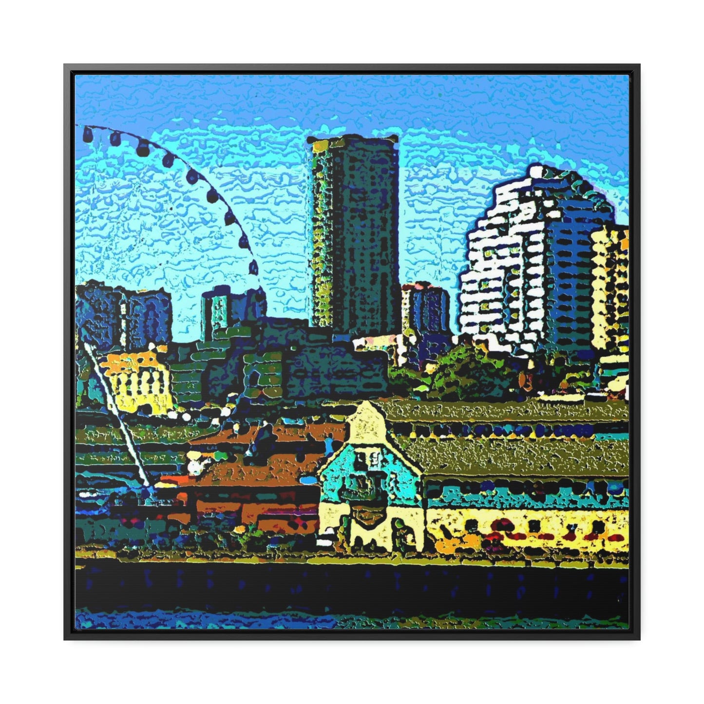 Gallery Canvas Wraps, Square Frame ... That Classic Wheel ... 'Seattle's Wheel' ... & An Old Classic Waterside Vendors ...  'Family Archives' ... Original Works ...