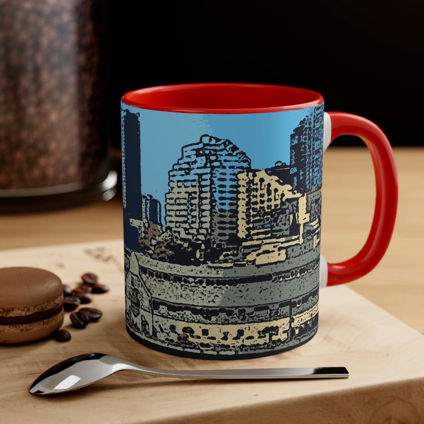 Accent Coffee Mug, 11oz ... That Classic Wheel ... 'Seattle's Wheel' ... & An Old Classic Waterside Vendors ...  'Family Archives' ... Original Works ...