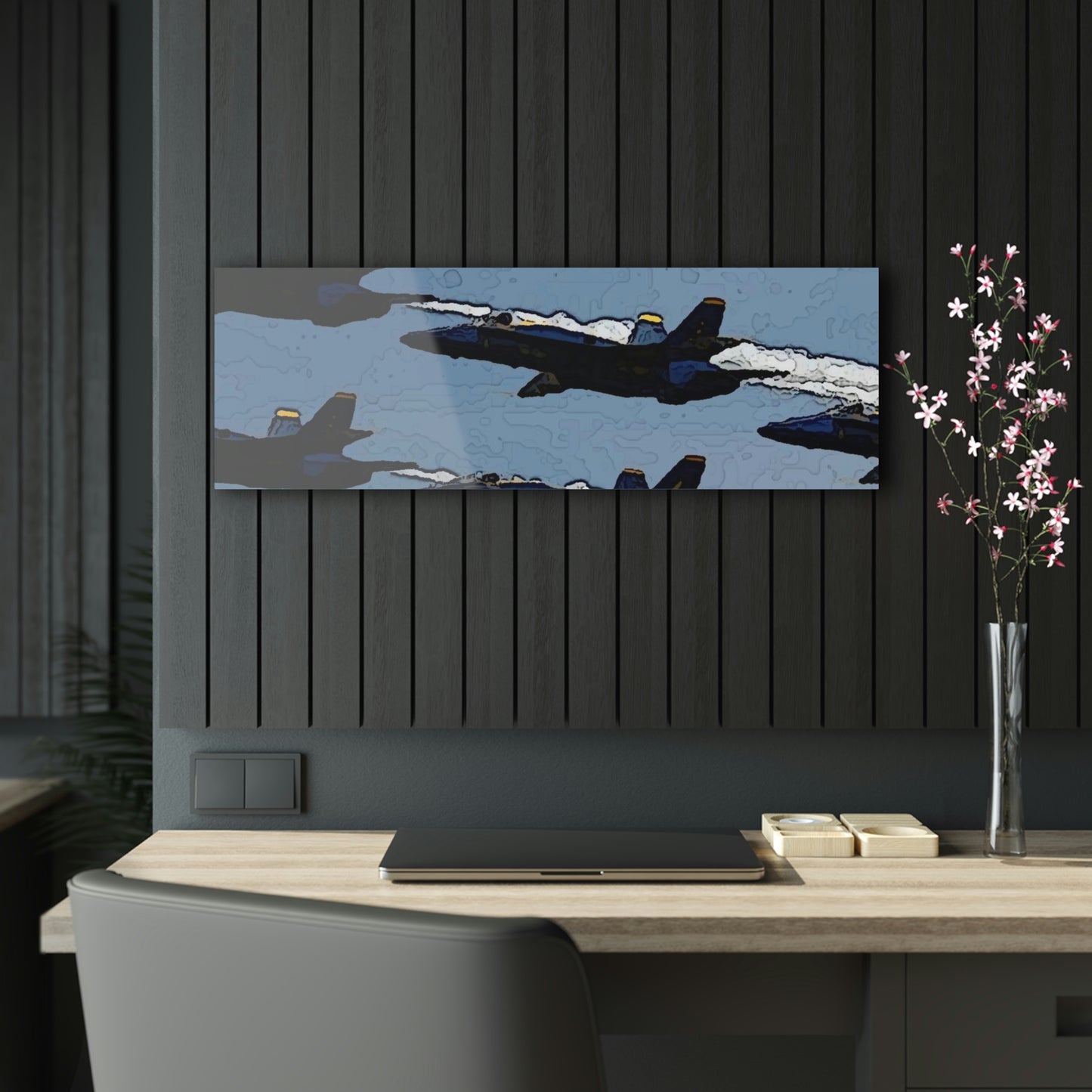 Acrylic Prints ... Seattle Seafair ..."Blue Angels Run Over Lake Washington" ... Circa Mid 1980's ... Dr FJ Holt ... Original Works ...