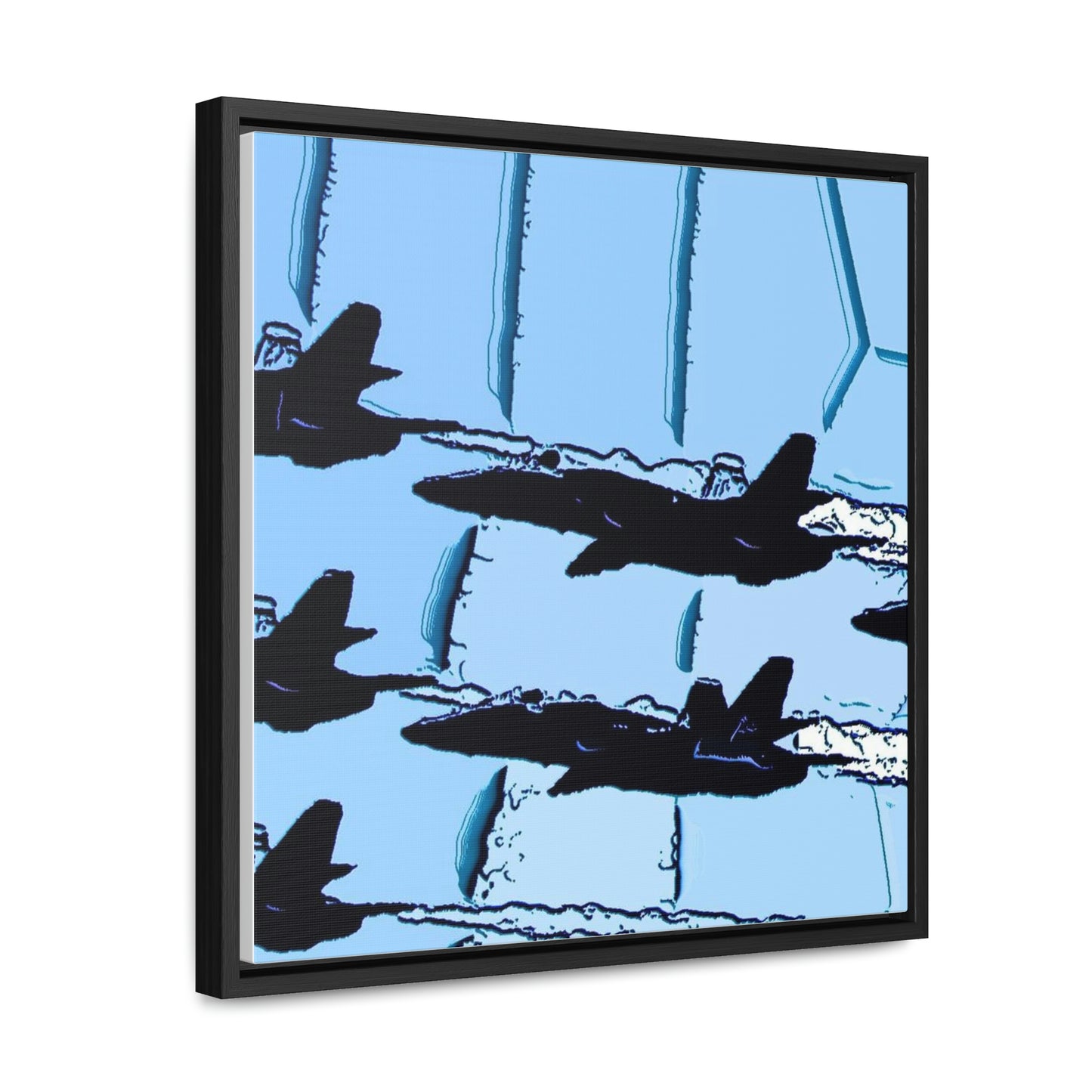 Gallery Canvas Wraps, Square Frame ... Seattle Seafair ..."Blue Angels Run Over Lake Washington" ... Circa Mid 1980's ... Dr FJ Holt ... Original Works ...