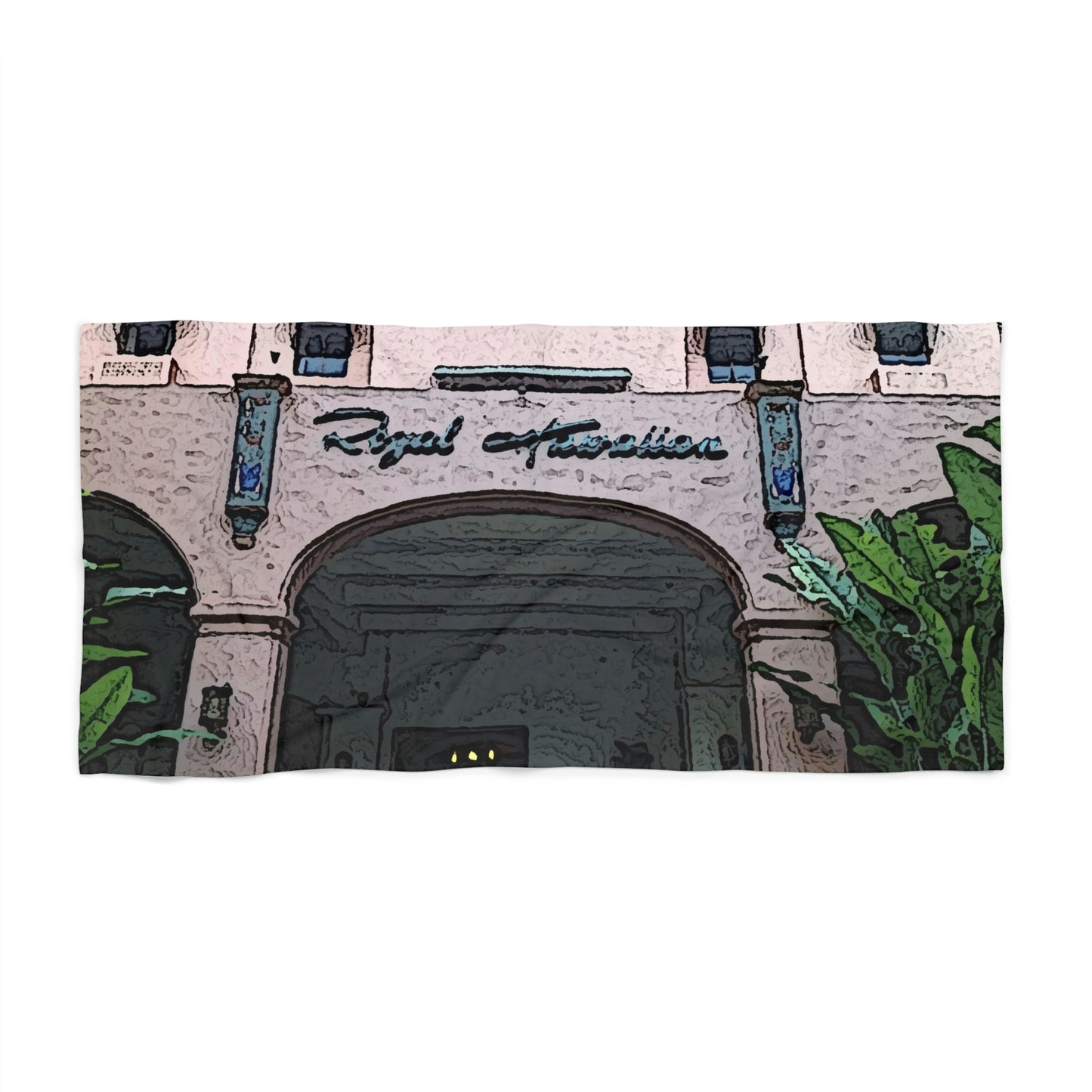 Beach Towel ... "La Grande Entree" At: 'The Pink Palace' ... The Royal Hawai'ian ... Honolulu, HI ... '27Oct2014' ... Original Works ...