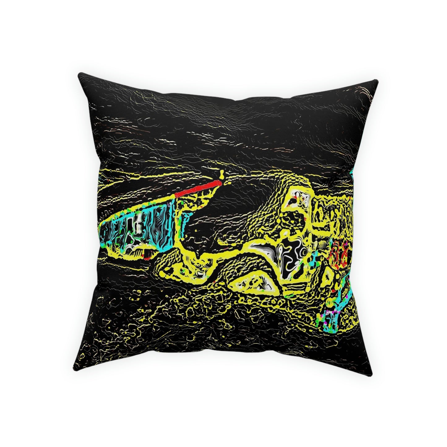 Broadcloth Pillow ...  "Snow Vehicle In Snow Storm At-Rest" ... Circa 12Mar23 ... Central Idaho ... 18-Hours Rendering Time: Original Works ...