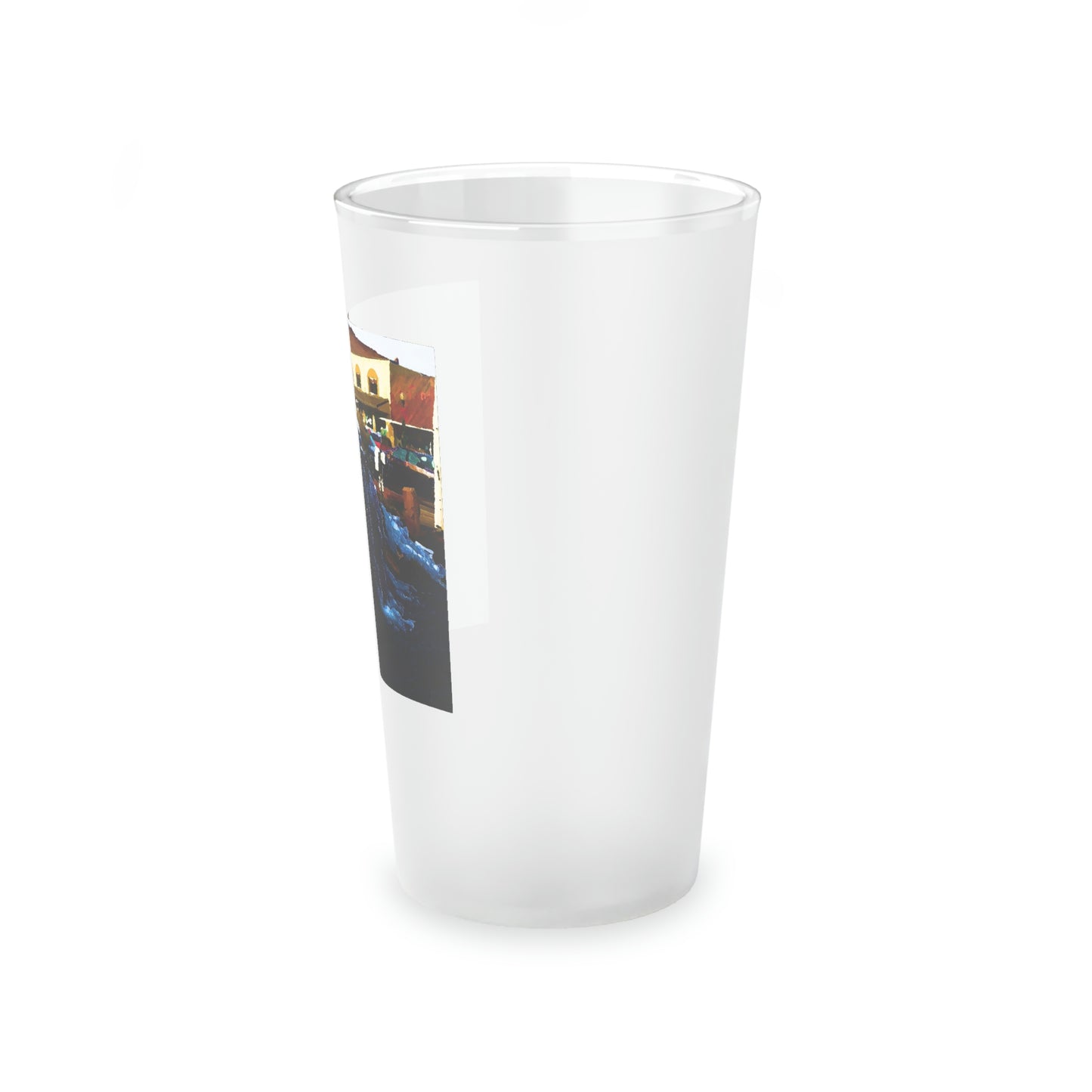 Frosted Pint Glass, 16oz ...  "Ice & Water Sculpted" ... Downtown Grangeville, Idaho ... Adjacent To Irwin Pharmacy ... 5Jan23 ... Original Works ...