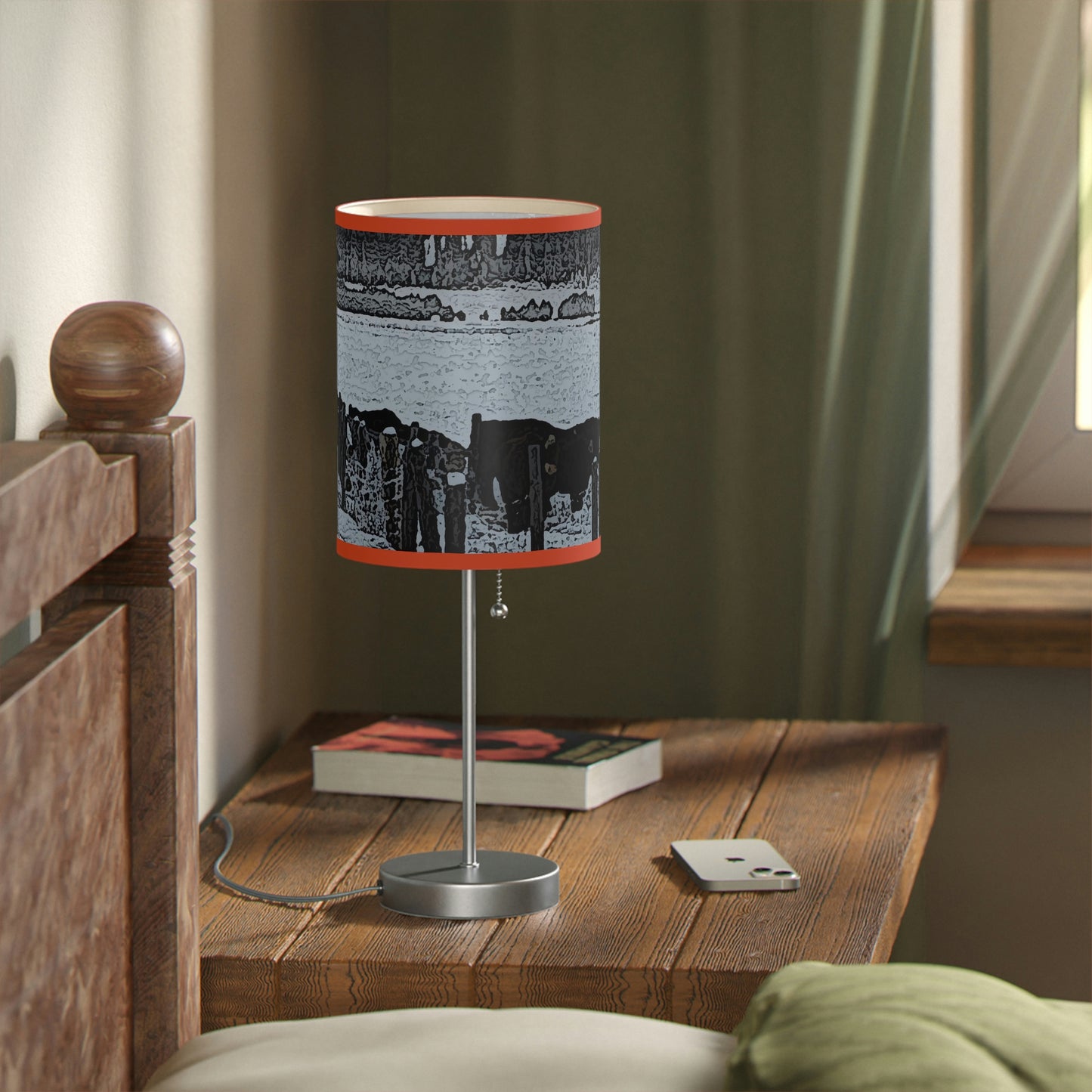Lamp on a Stand, US|CA plug ... A Quiet Morning ... "Along The Red River & Nature Preserve Plateau" ... Jan23 ... Original Works ...