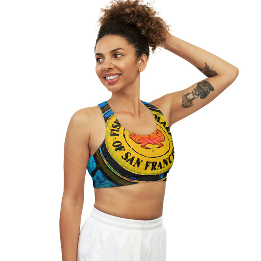 Seamless Sports Bra (AOP) ...  "No.9 Fishermen's Grotto - Fishermen's Wharf, SF, California" ... Family Archives: 1970's ... Original Works ...