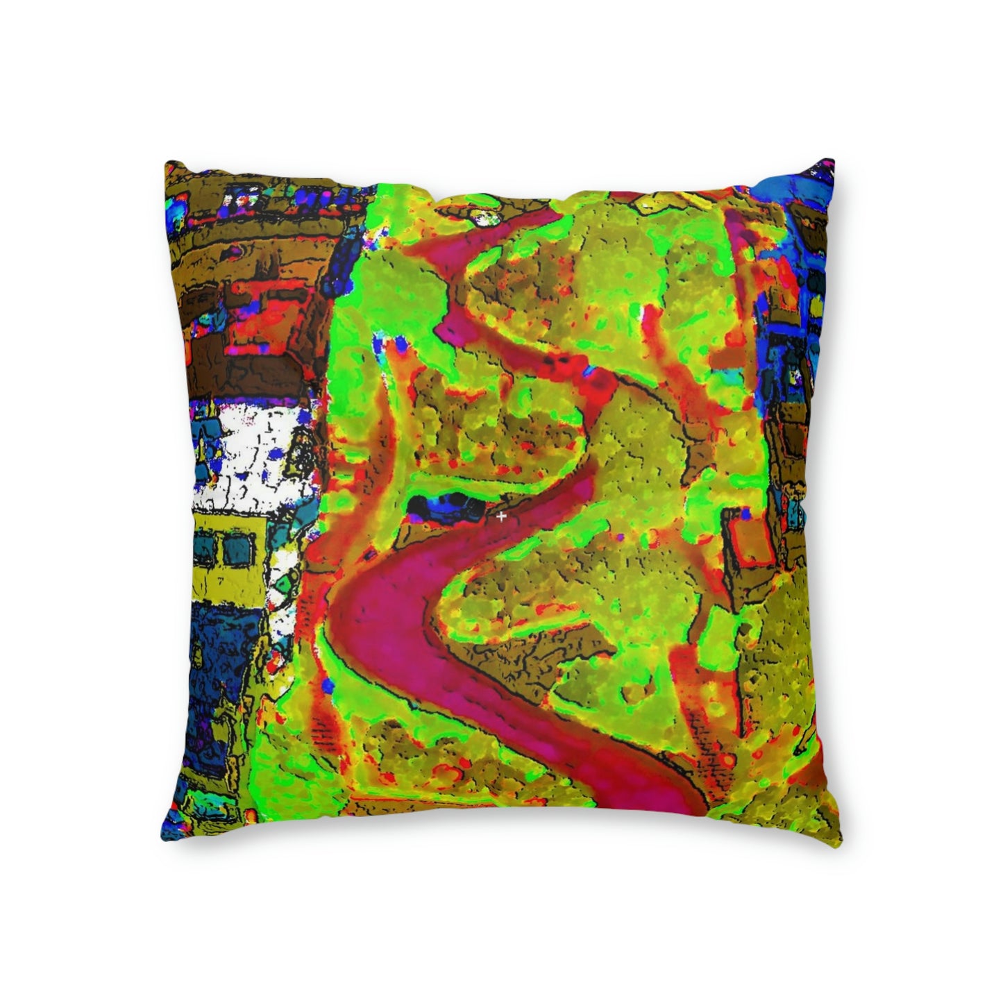 Tufted Floor Pillow, Square ... A Crazy Street ... 'Eight Winding Curve-Switchbacks' ... "Lombard Street, San Francisco, CA' ... Family Archives: 1970's ... Original Works ...