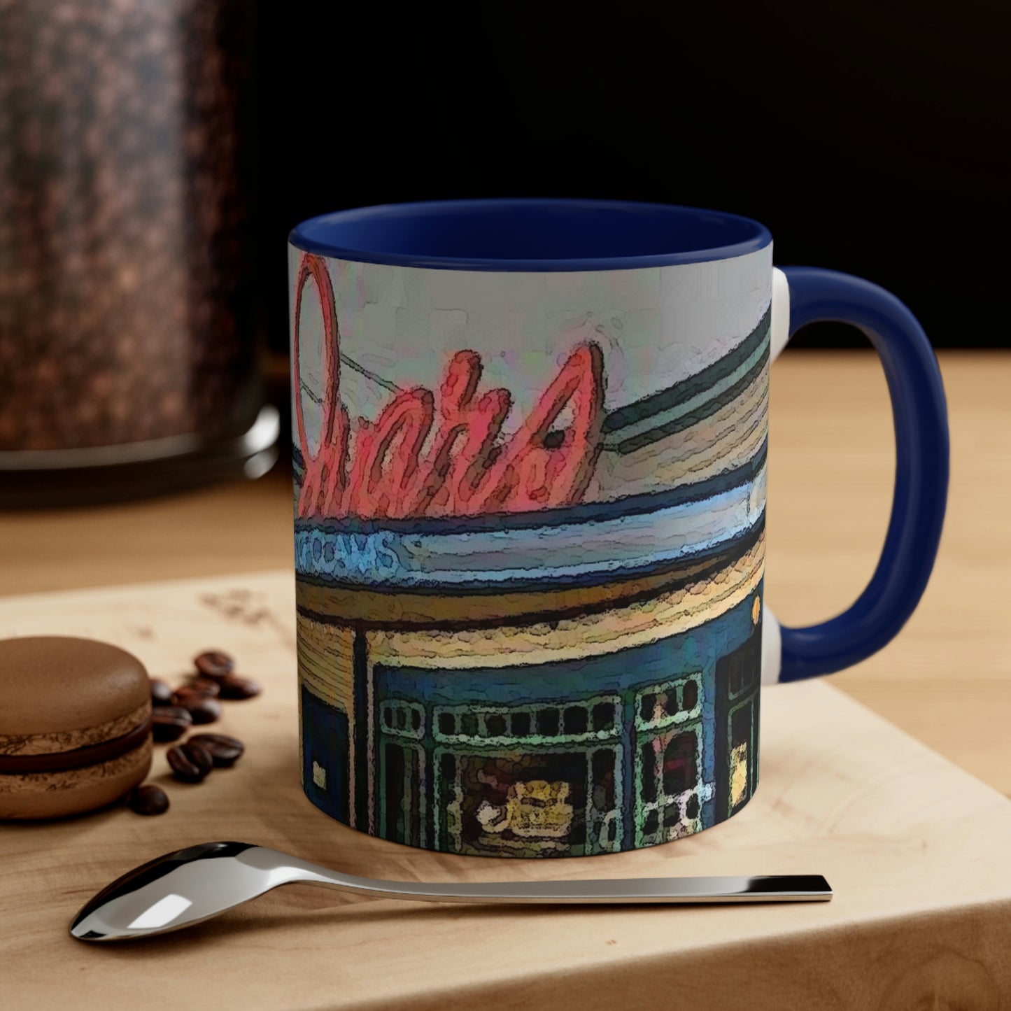 Accent Coffee Mug, 11oz ...  In-A-Hurry & Stressed? ... Remember: Keep "Clam" ... Clam_Happy ...  'Ivars: Seattle Waterfront' ... Personal Archives ... Original Works ...