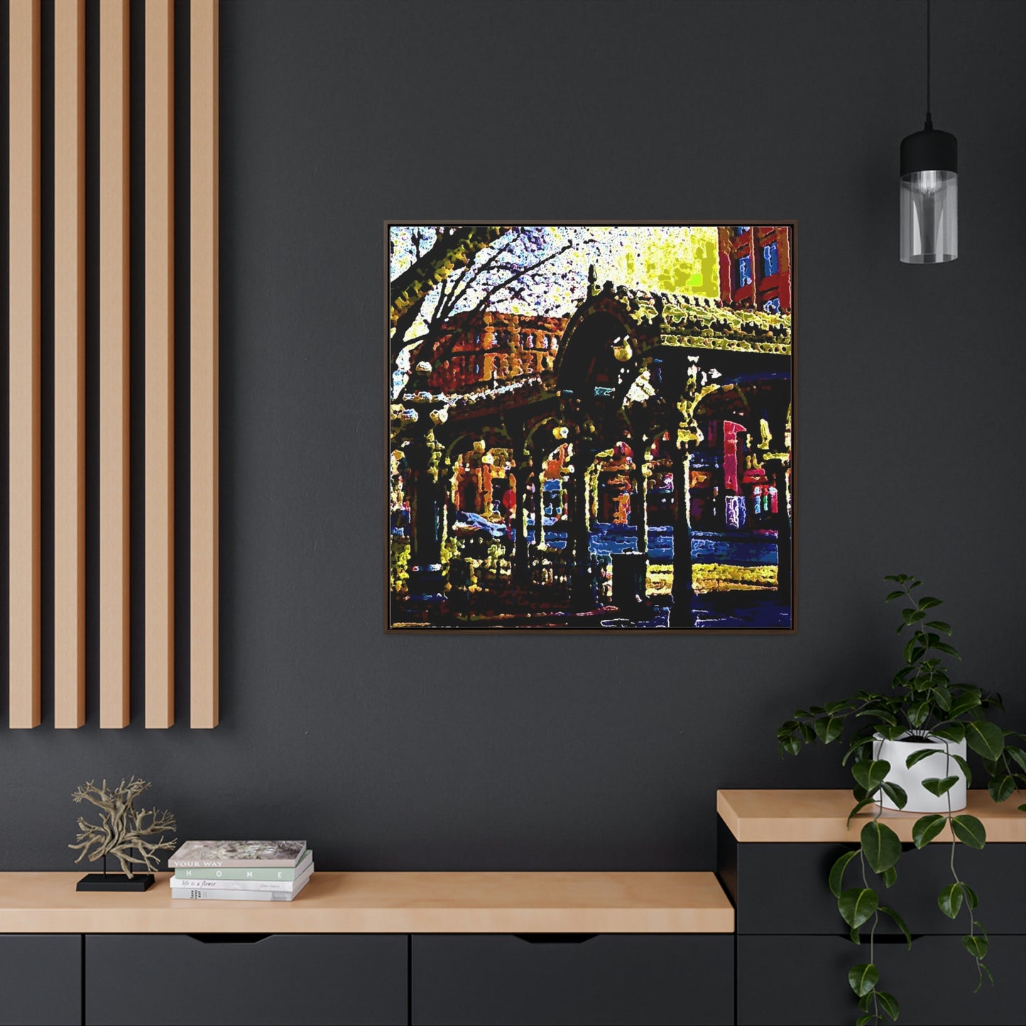 Gallery Canvas Wraps, Square Frame ... A Very Fine Place To Meet ... To Catch The Bus ... 'To Find A Friend' .. Just-To-Hangout ... Dr FJHolt Base Photo ... Original Works ...