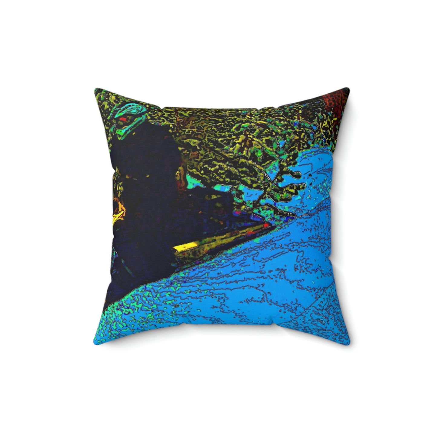 Spun Polyester Square Pillow ... Yep ... "Another Day ... Riding Through The Wilderness ... " ... February 2023 ... Original Works ...