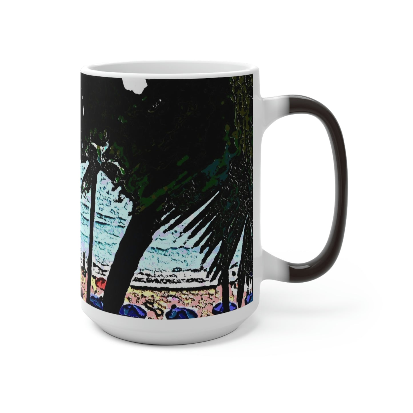 Color Changing Mug ... "A Beautiful Beach Amongst The Palms" ... The Outrigger Waikiki, Honolulu, Oahu ... Original Works ...