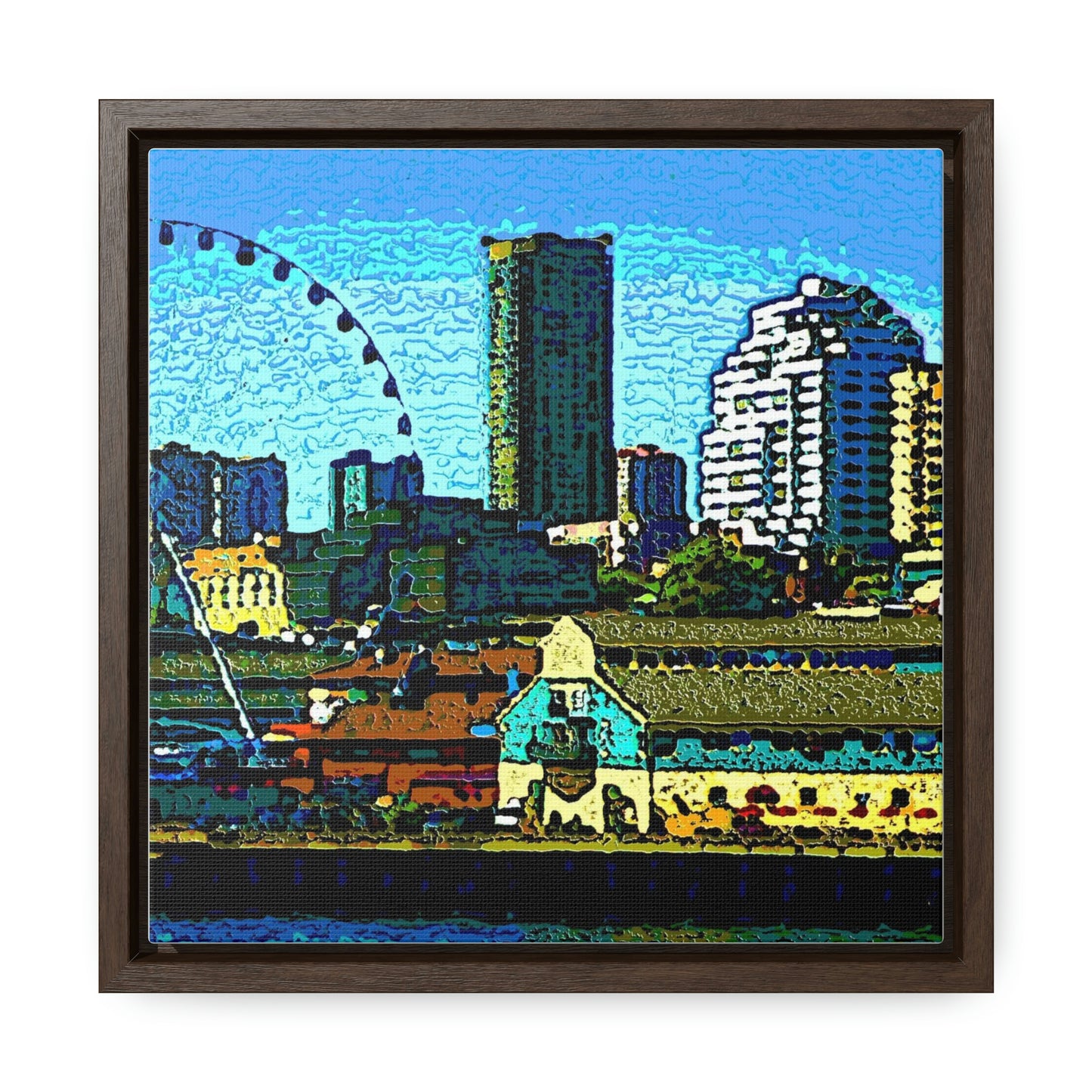 Gallery Canvas Wraps, Square Frame ... That Classic Wheel ... 'Seattle's Wheel' ... & An Old Classic Waterside Vendors ...  'Family Archives' ... Original Works ...