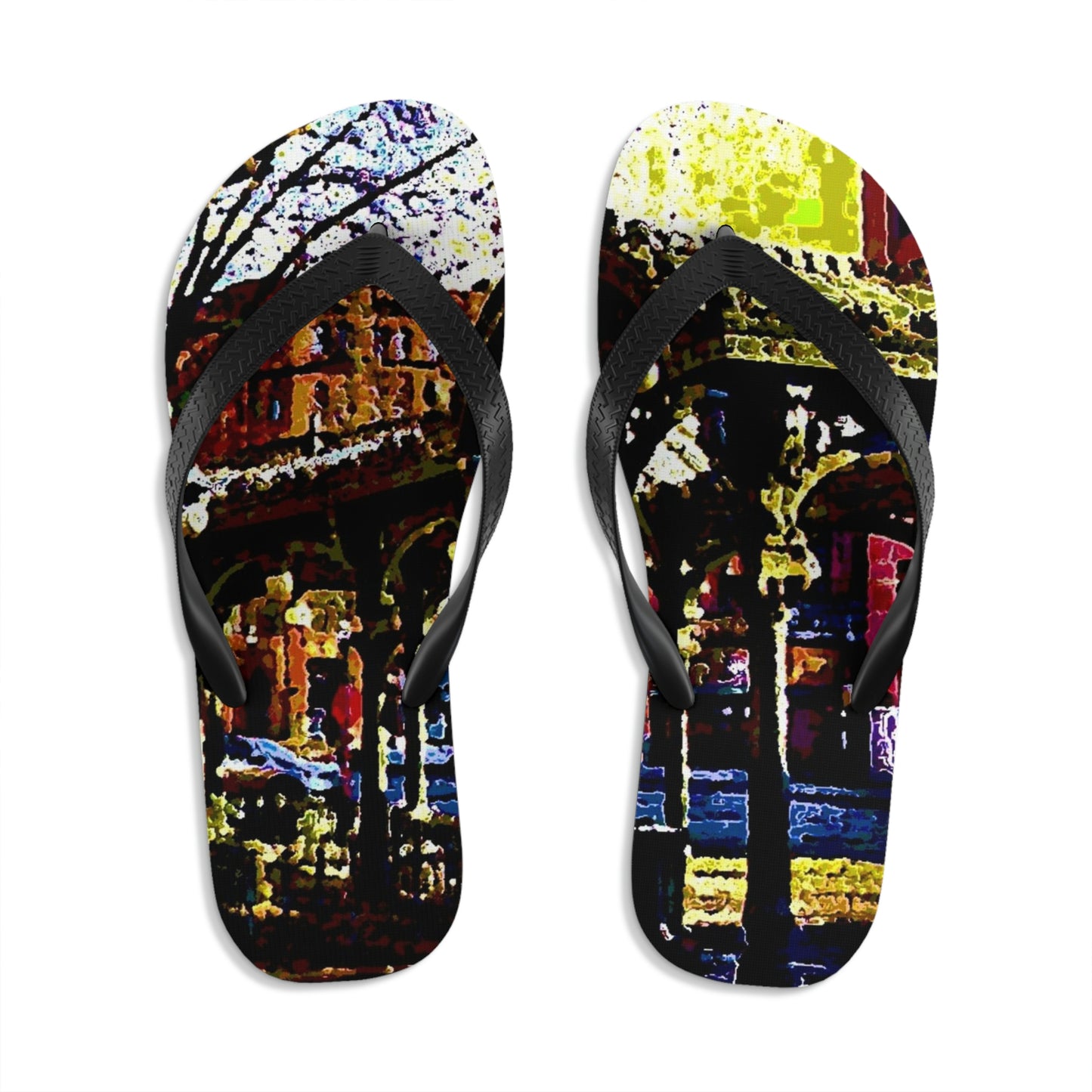 Unisex Flip-Flops ... A Very Fine Place To Meet ... To Catch The Bus ... 'To Find A Friend' .. Just-To-Hangout ... Dr FJHolt Base Photo ... Original Works ...