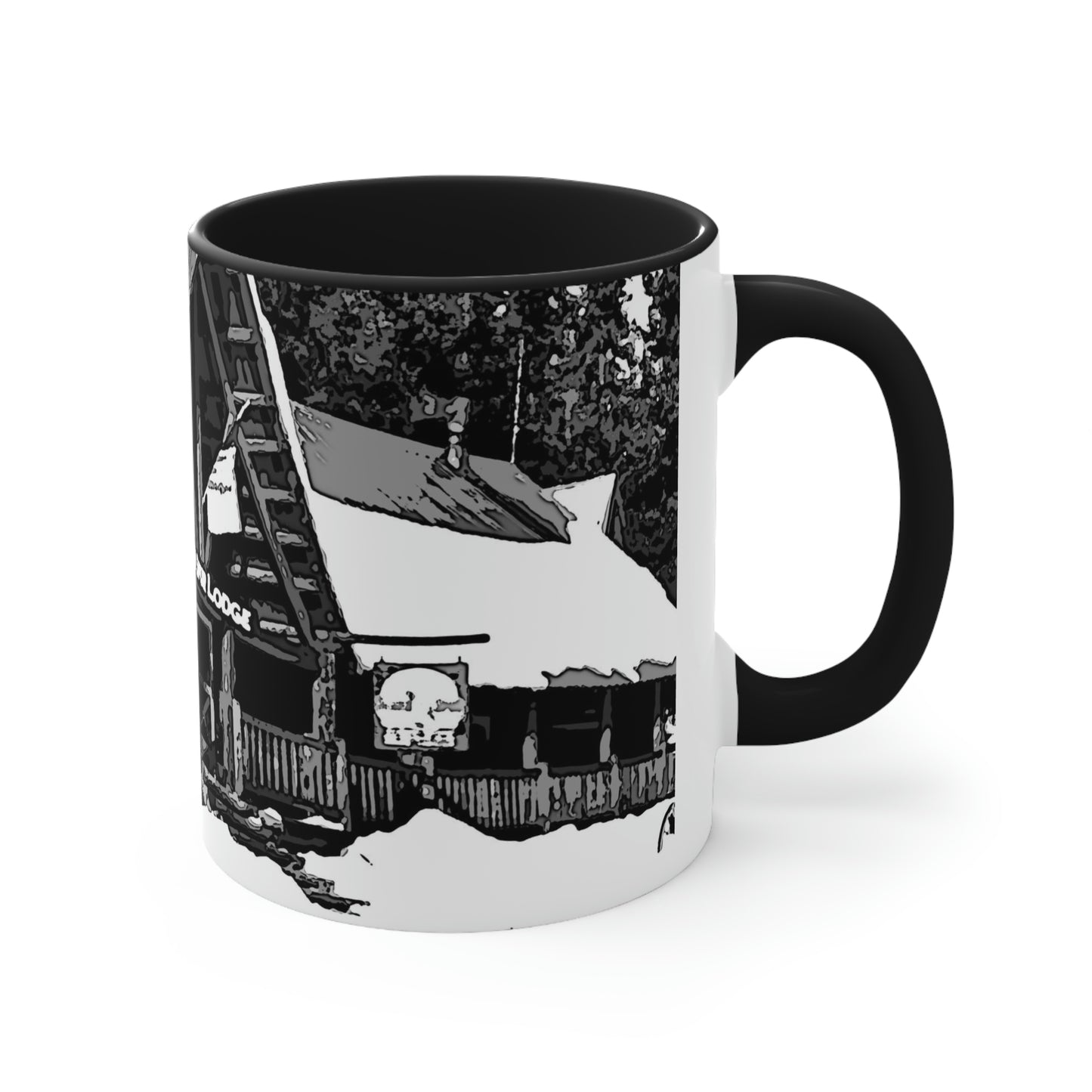 Accent Coffee Mug, 11oz ... A Beautiful Lodge & Back-Country Outfitter In A Mountain Town ... 'Dixie, Idaho, November 2022' ... Original Works ...
