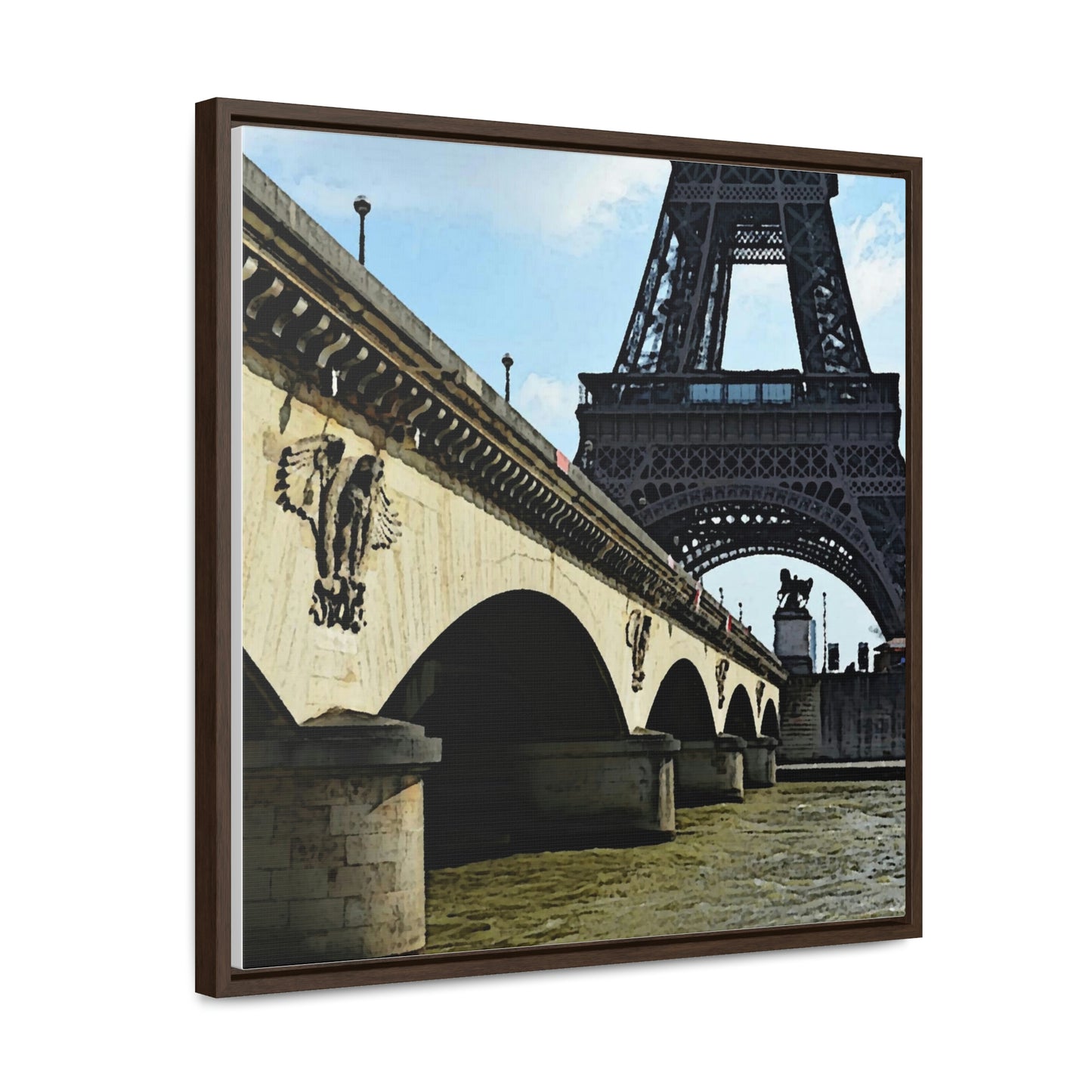 Gallery Canvas Wraps, Square Frame ...  Le Tour D'Eiffel ..."Along The Water" ... Barbara Joan Bonnell-Holt ... Le Voyage De Paris: 1972 ... Original Works ...