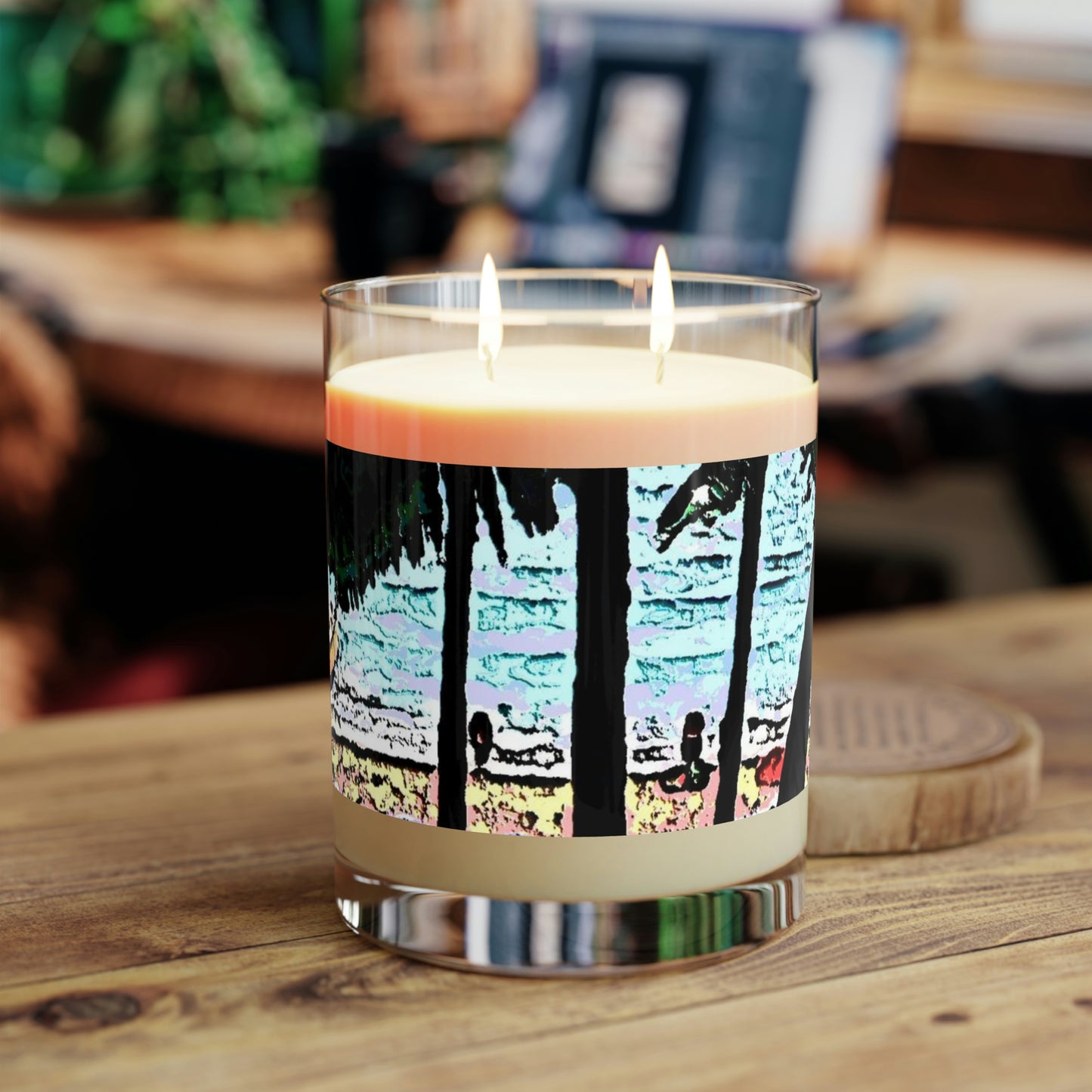 Scented Candle - Full Glass, 11oz ... "A Beautiful Beach Amongst The Palms" ... The Outrigger Waikiki, Honolulu, Oahu ... Original Works ...