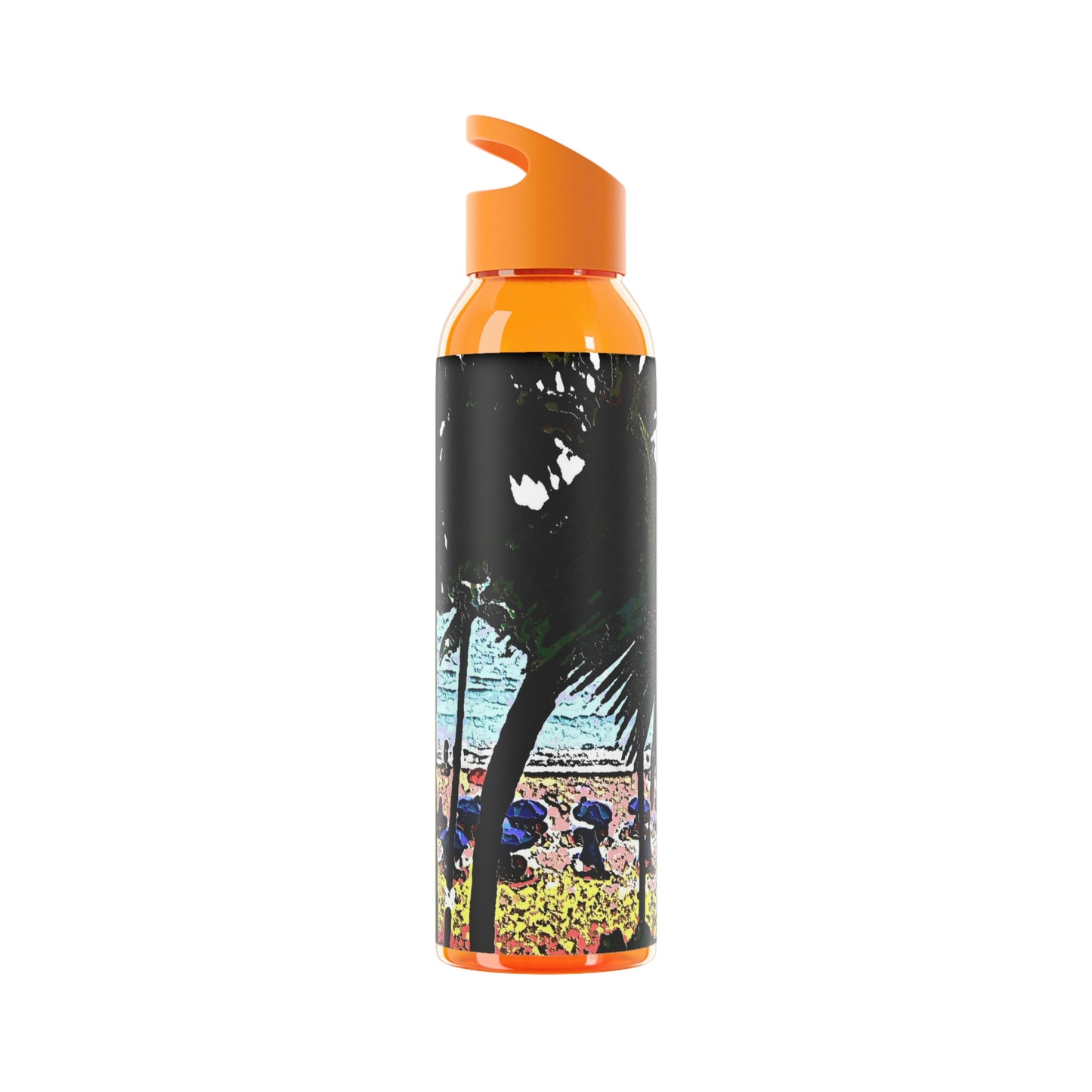 Sky Water Bottle ... "A Beautiful Beach Amongst The Palms" ... The Outrigger Waikiki, Honolulu, Oahu ... Original Works ...