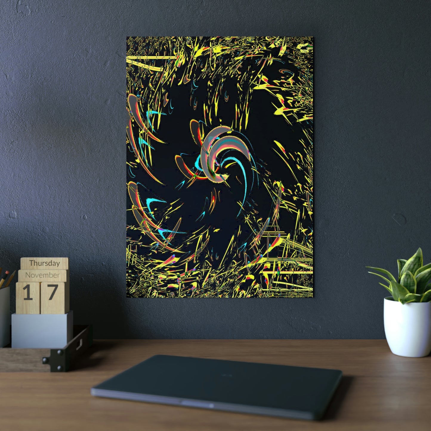 Aluminum Composite Panels ... "Waning 1/8 Moon" ... Central Idaho ... Late-Autumn 2021 ... Renedering Time: 18 Hours ... Original Works ... Mandelbrot & Julian Fractals & Illusions ...